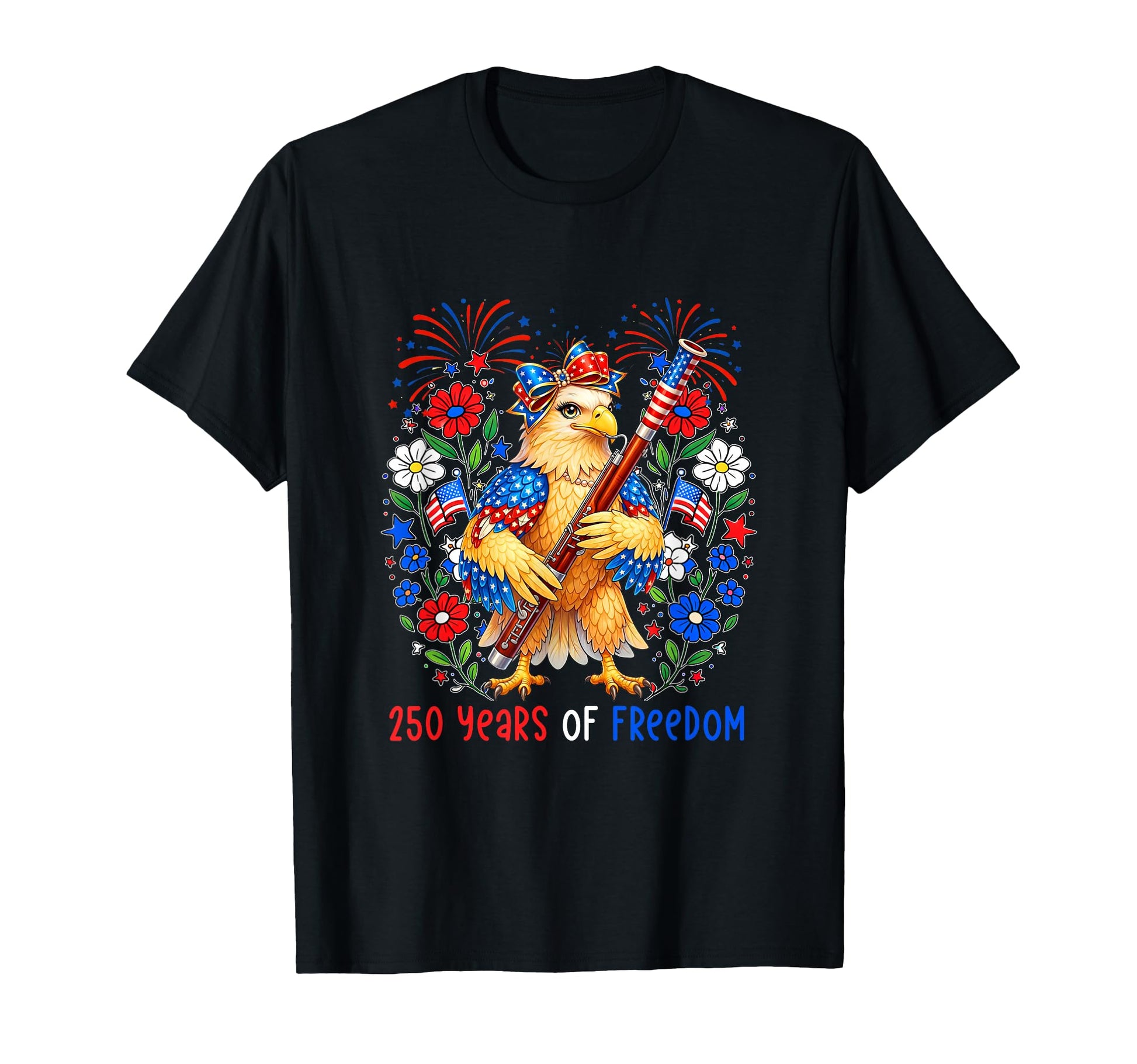 250Th Freedom 4Th July Us Flag Bassoon T-Shirt - Novelty Apparel Unisex - T-Shirt, Sweatshirt, Hoodie