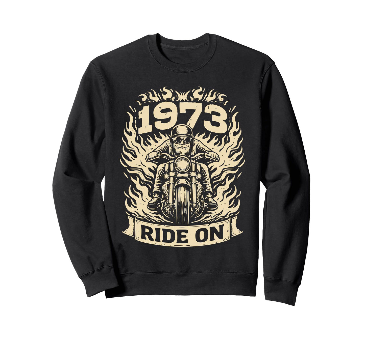 Biker 1973 Ride Birthday Sweatshirt - Minimalist Print for Adults - T-Shirt, Sweatshirt, Hoodie