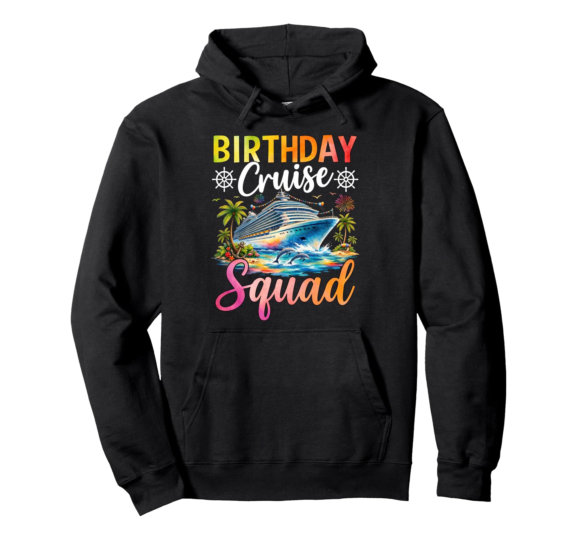 Birthday Cruise Squad Party Vacation Hoodie - Minimalist Print Unisex - T-Shirt, Sweatshirt, Hoodie