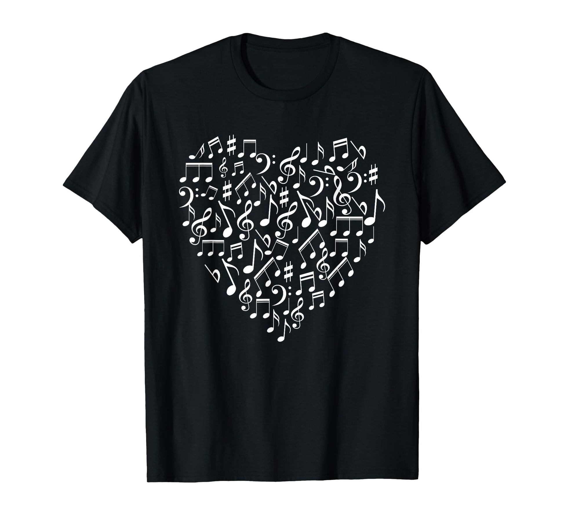 Heart Shaped Music Notes Funny T-Shirt - Casual Everyday Wear Men Women - T-Shirt, Sweatshirt, Hoodie