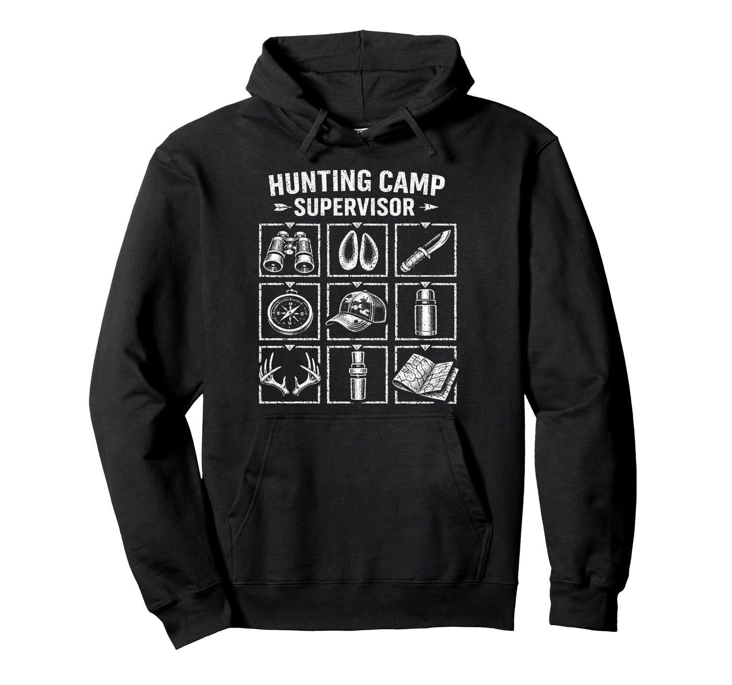 Hunting Camp Supervisor Funny Hunter Hoodie - Novelty Apparel for Adults - T-Shirt, Sweatshirt, Hoodie