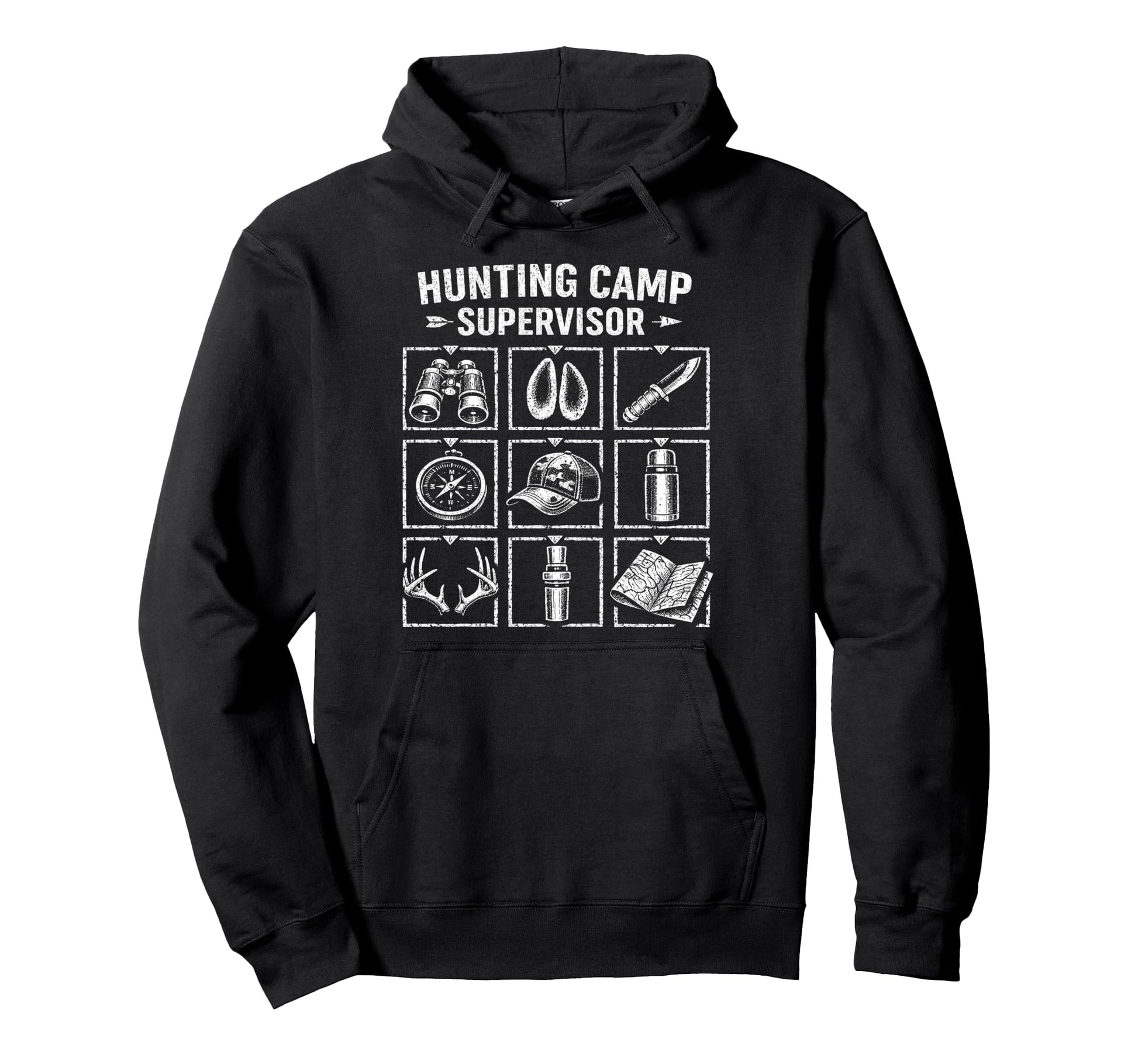 Hunting Camp Supervisor Funny Hunter Hoodie - Novelty Apparel for Adults - T-Shirt, Sweatshirt, Hoodie
