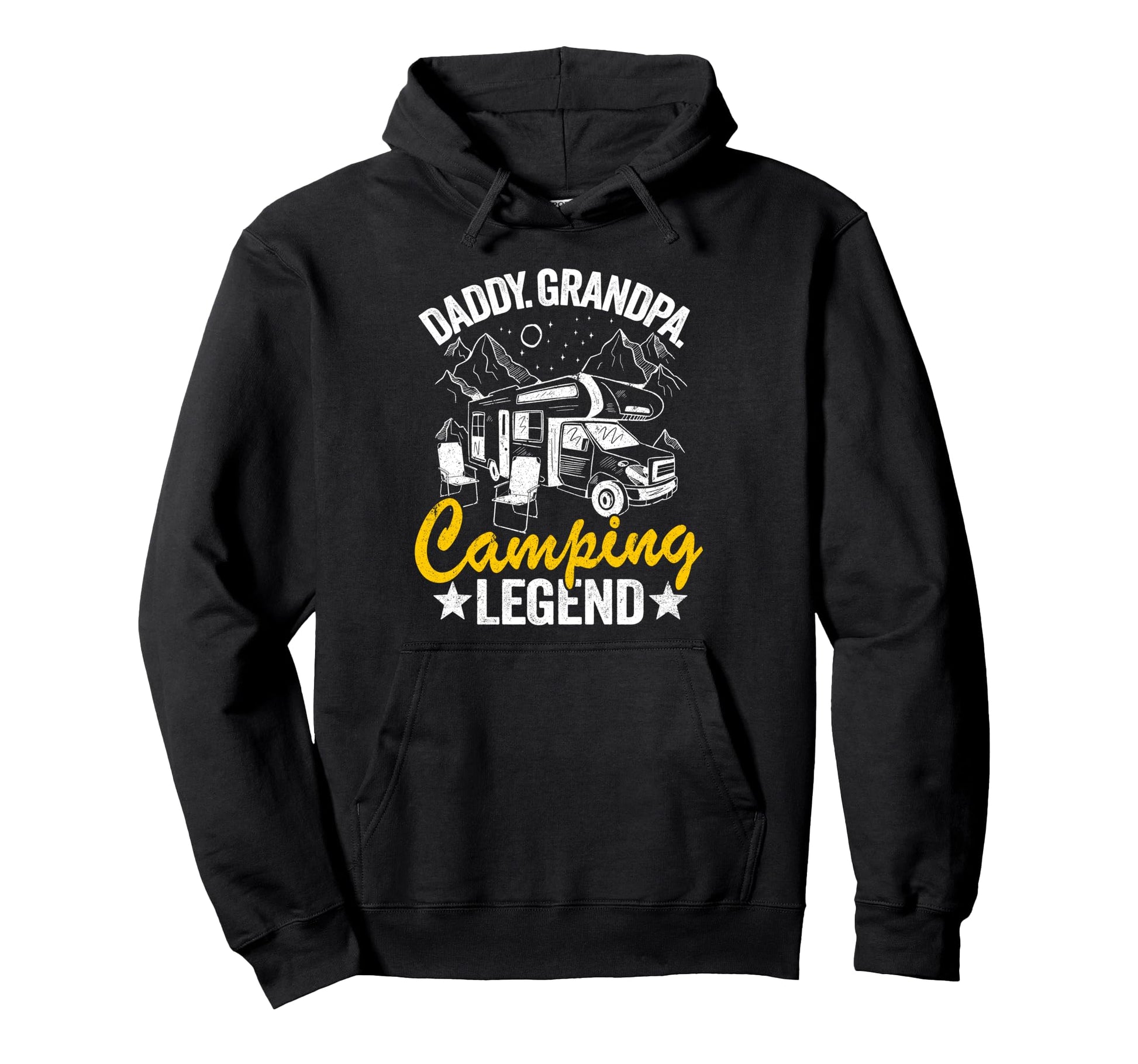 Daddy Grandpa Camping Legend Rv Camper Dad Hoodie - Unique Graphic Unisex - T-Shirt, Sweatshirt, Hoodie