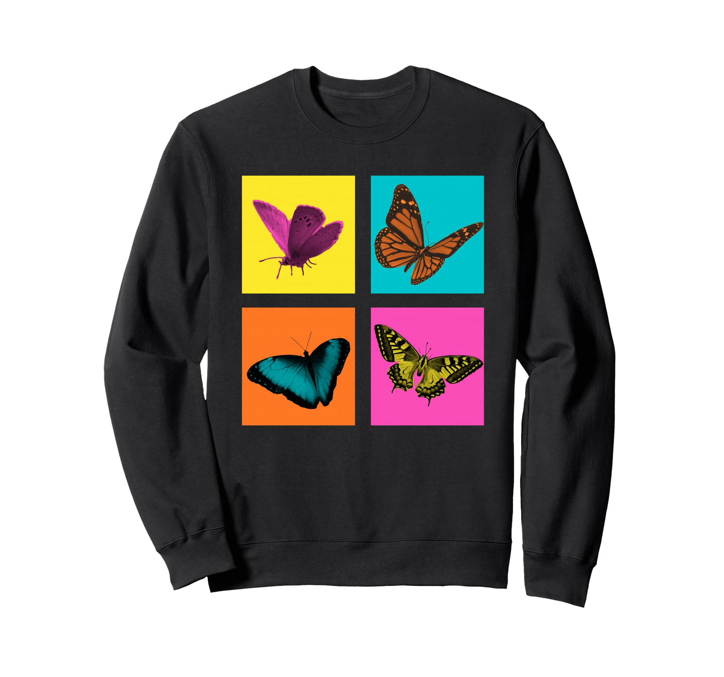 Butterfly Color Pop Art Sweatshirt - Fun Novelty Design Men Women - T-Shirt, Sweatshirt, Hoodie