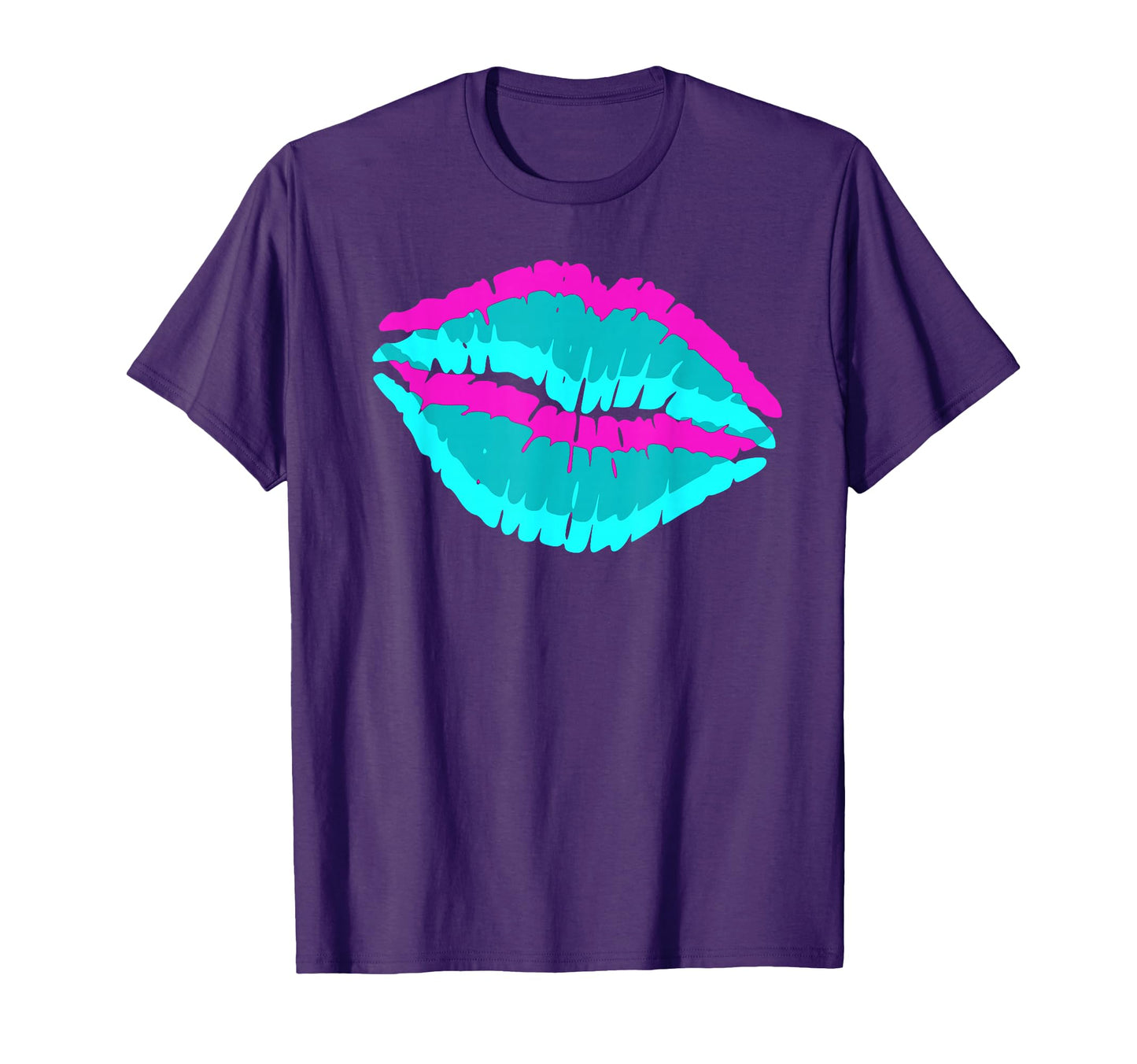 80S Lips Bright Pop Culture 1980S Lovers T-Shirt - Graphic Print Unisex - T-Shirt, Sweatshirt, Hoodie