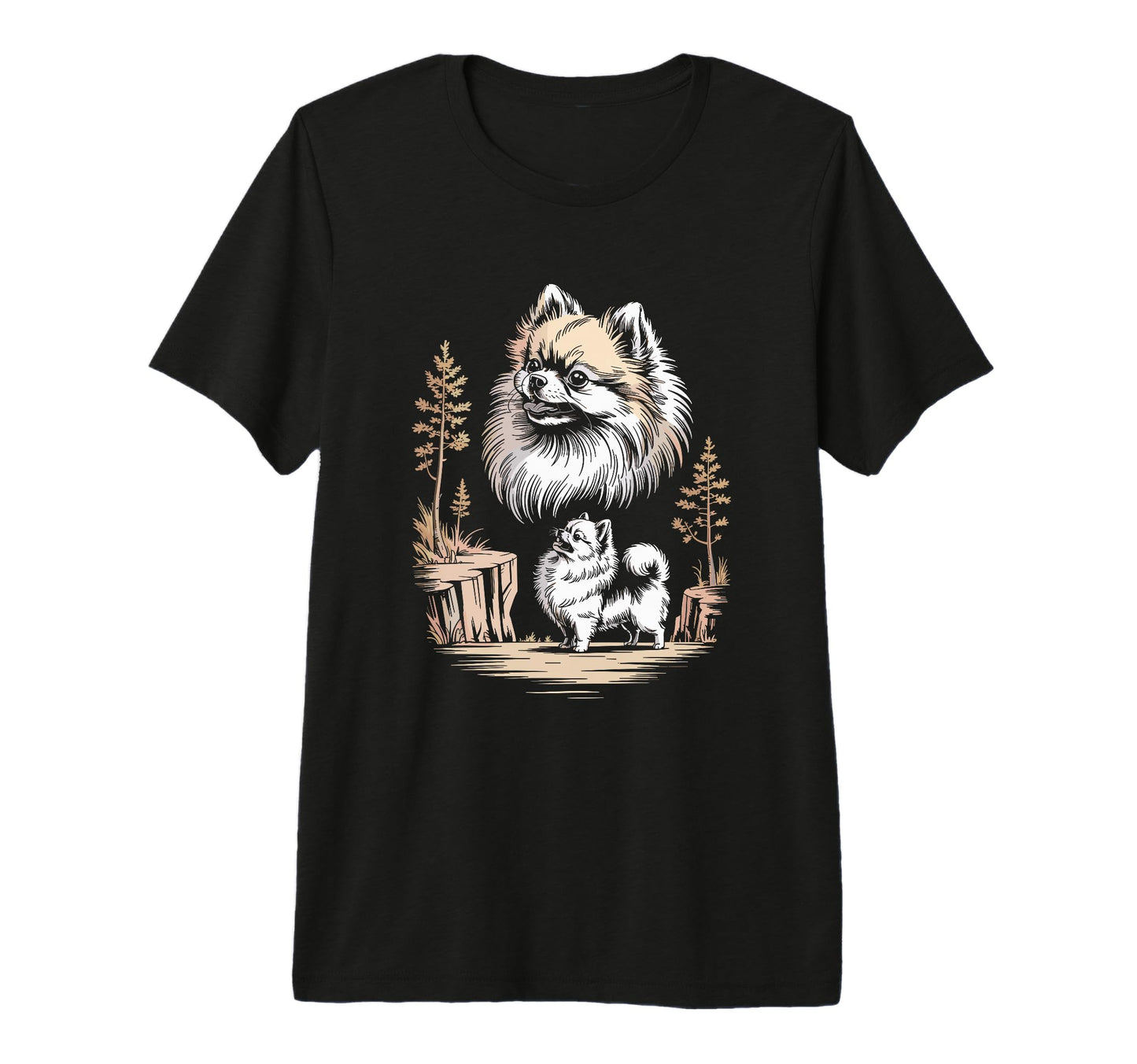 Mom Dad Pomeranian Dog Owner Hiking T-Shirt - Minimalist Print Men Women - T-Shirt, Sweatshirt, Hoodie