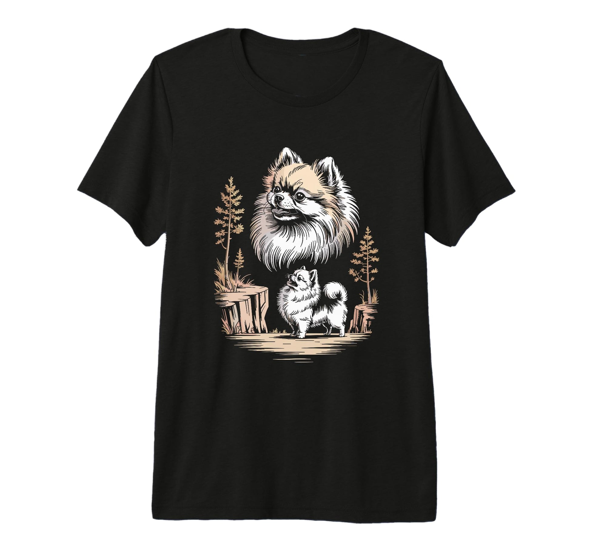 Mom Dad Pomeranian Dog Owner Hiking T-Shirt - Minimalist Print Men Women - T-Shirt, Sweatshirt, Hoodie
