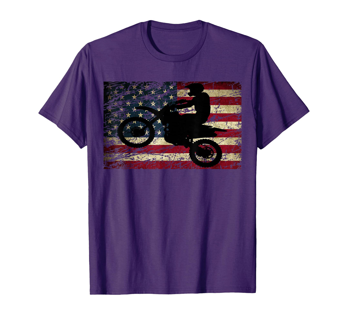 Dirt Bike Usa Flag Motocross American T-Shirt - Unique Graphic for Adults - T-Shirt, Sweatshirt, Hoodie