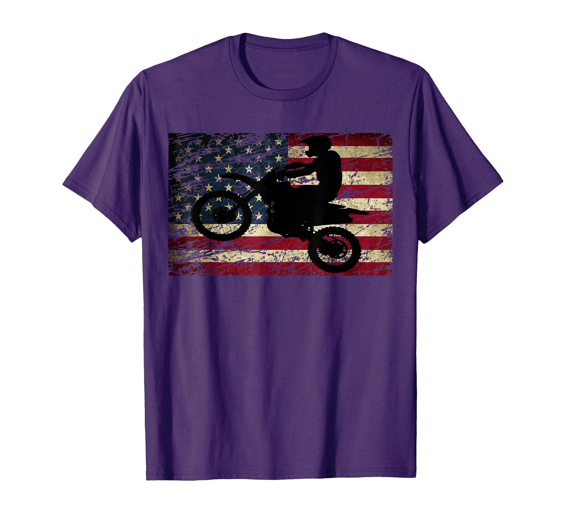 Dirt Bike Usa Flag Motocross American T-Shirt - Unique Graphic for Adults - T-Shirt, Sweatshirt, Hoodie