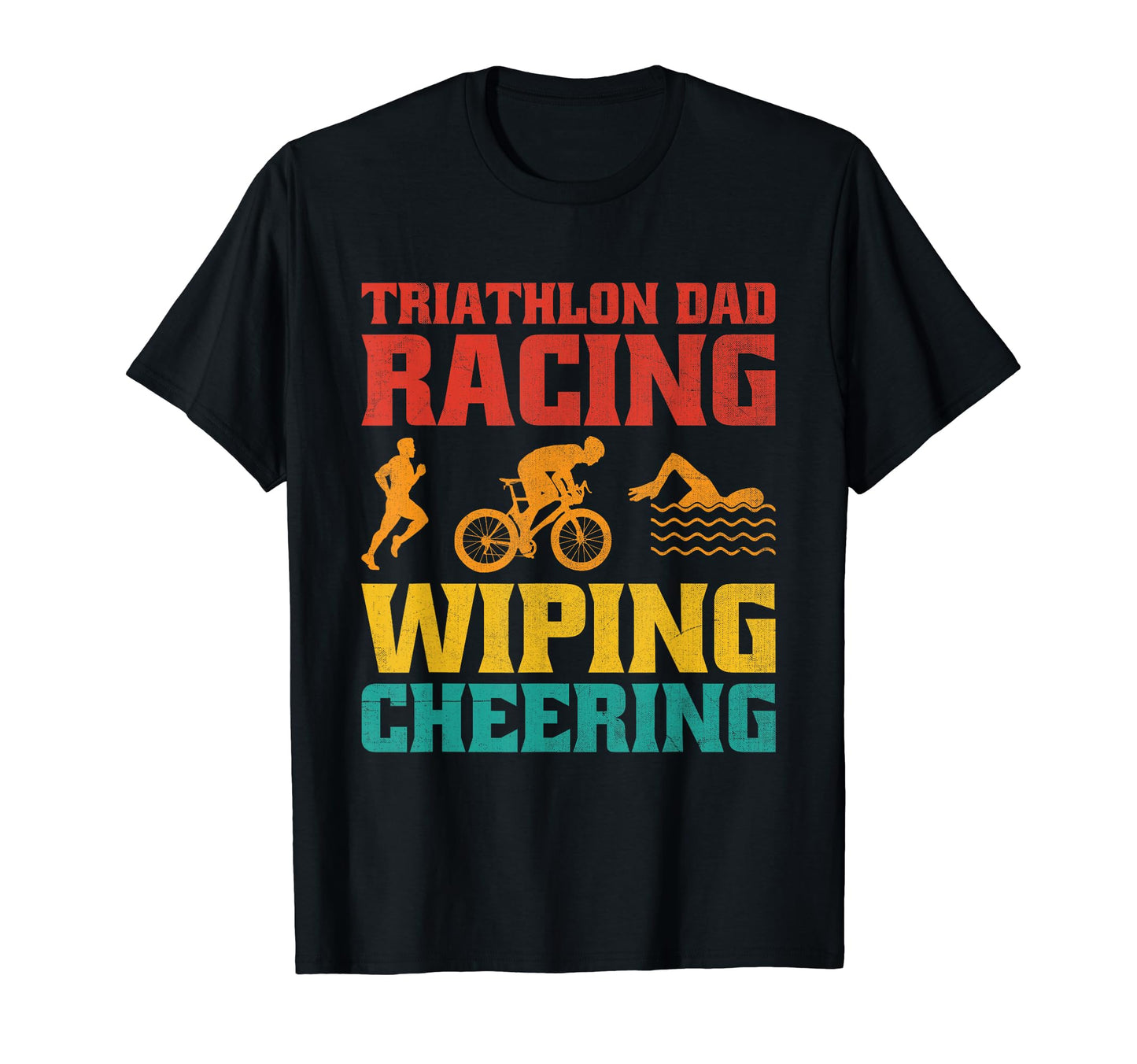 Triathlon Dad Swim Bike Run Triathlete T-Shirt - Custom Art Print Unisex - T-Shirt, Sweatshirt, Hoodie