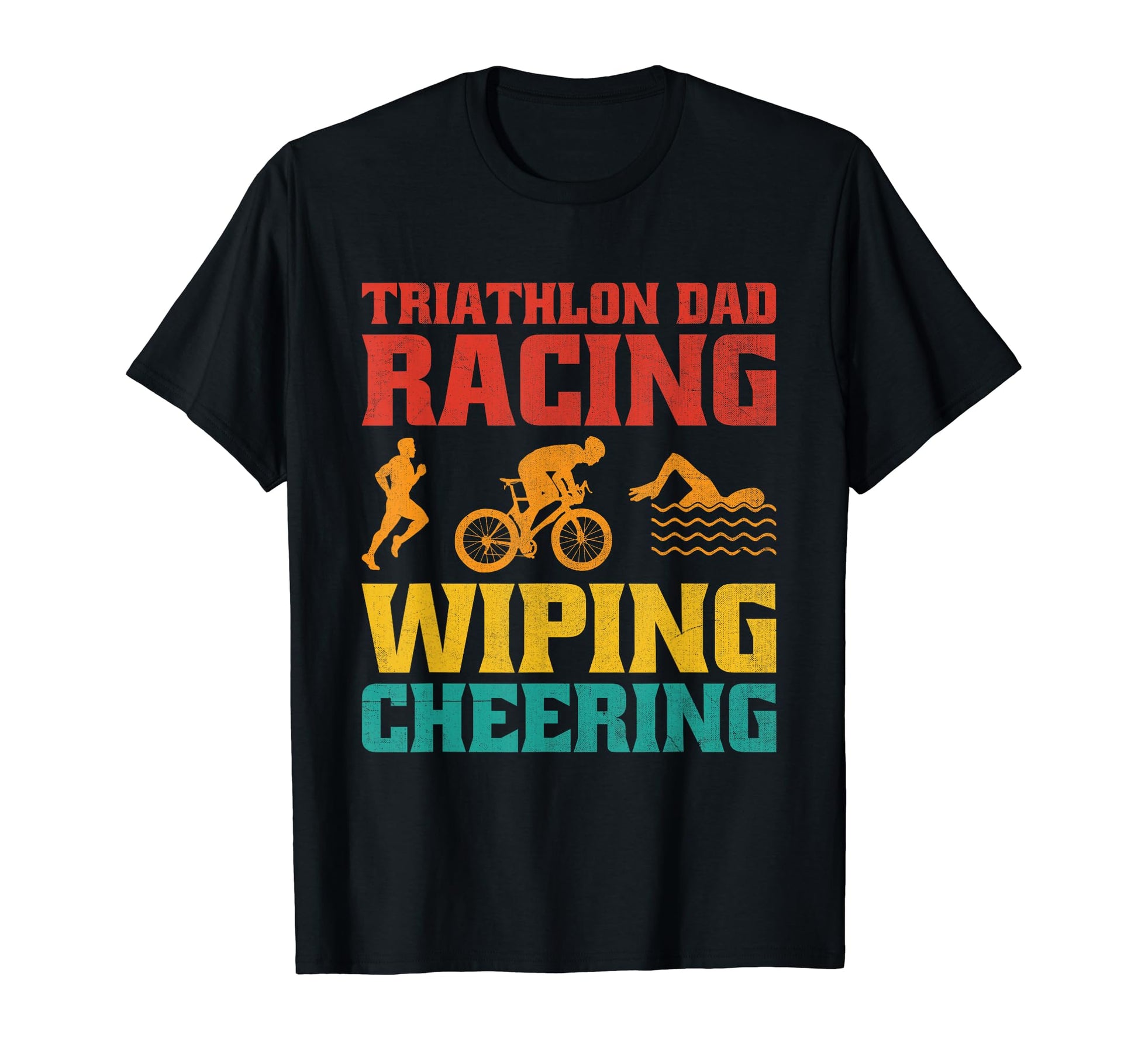 Triathlon Dad Swim Bike Run Triathlete T-Shirt - Custom Art Print Unisex - T-Shirt, Sweatshirt, Hoodie