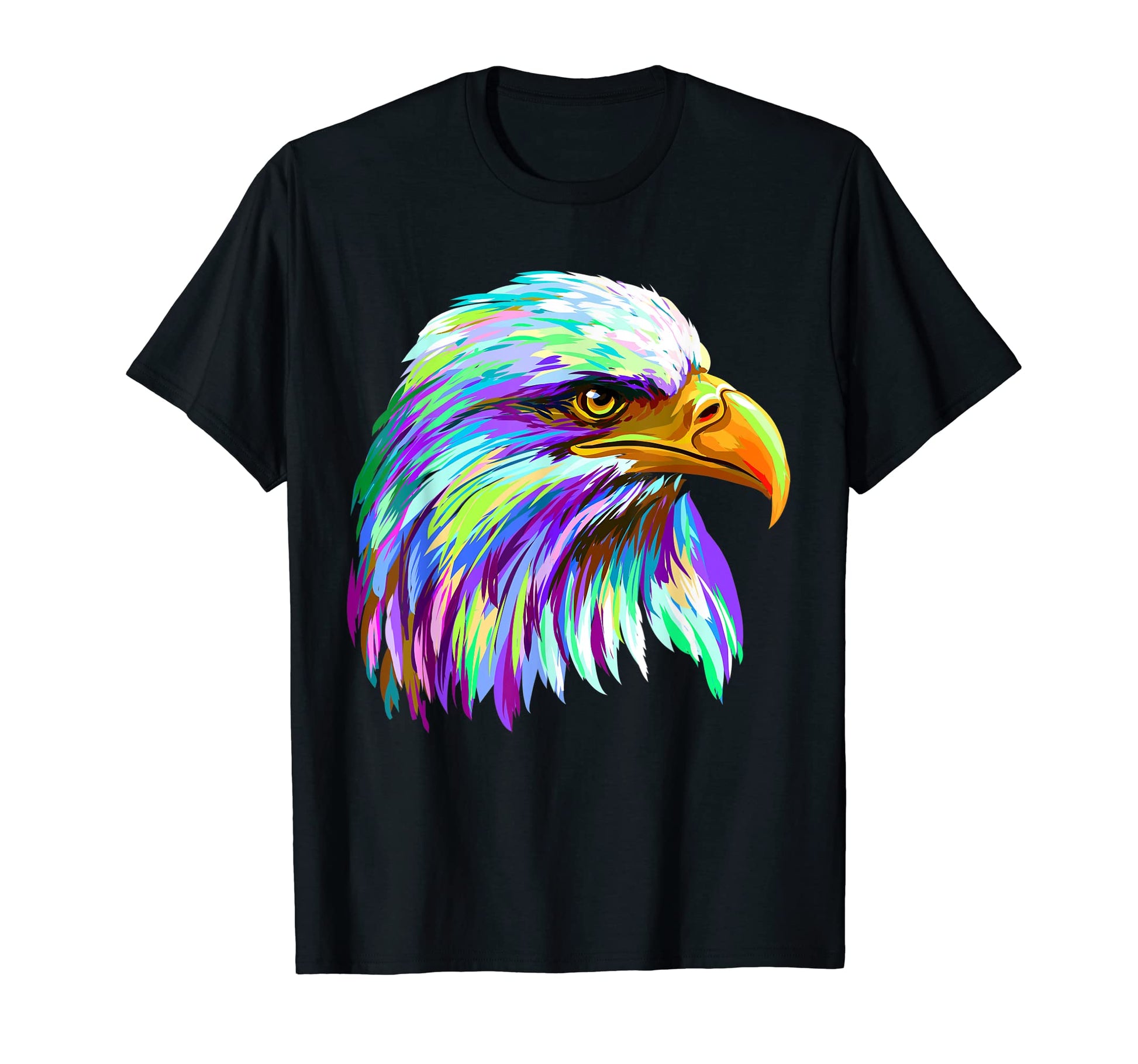Colorful Eagle Face Pop Art T-Shirt - Unique Graphic for Adults - T-Shirt, Sweatshirt, Hoodie