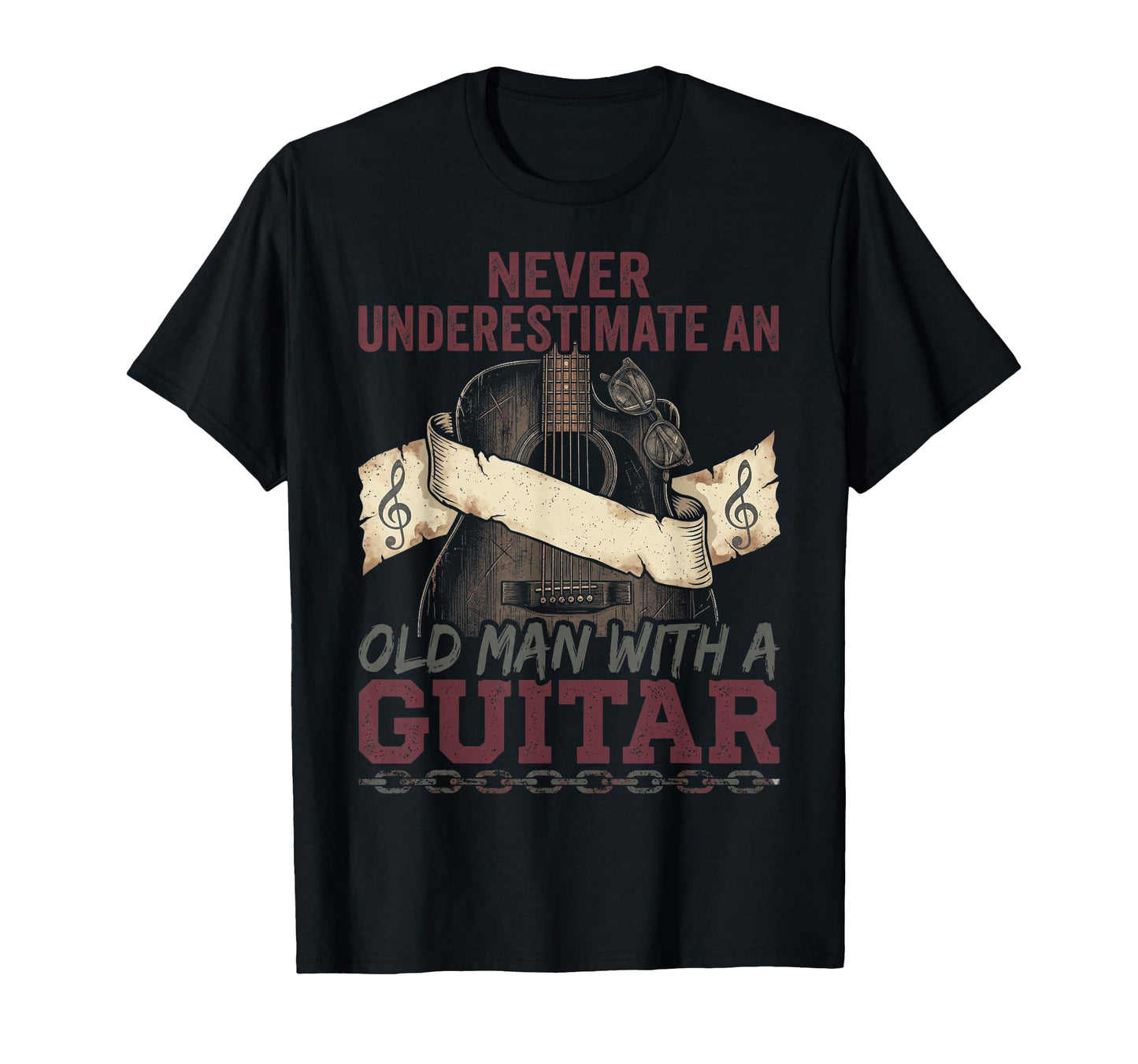 Never Underestimate Old Guitar Player T-Shirt - Novelty Apparel Men Women - T-Shirt, Sweatshirt, Hoodie
