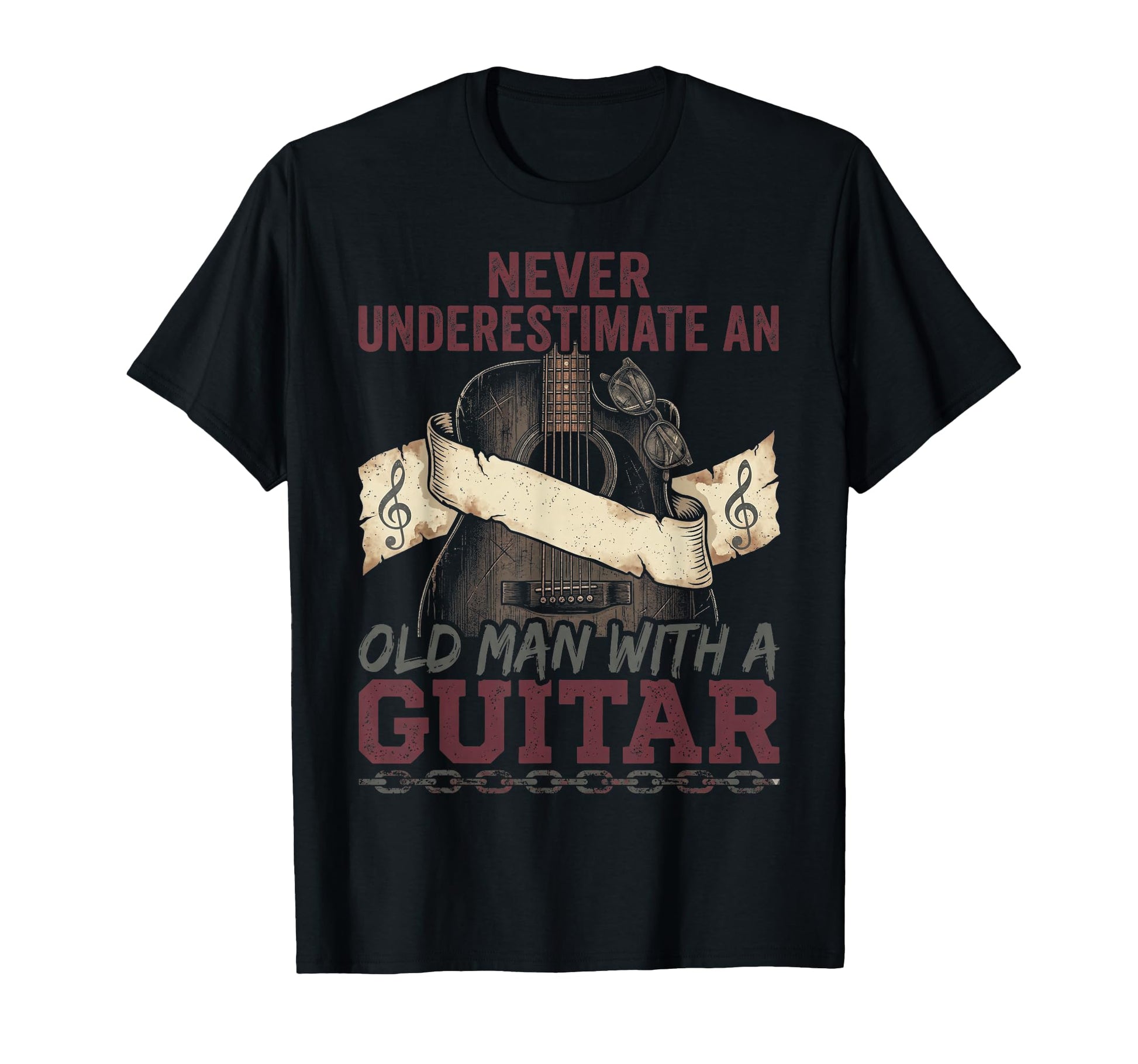 Never Underestimate Old Guitar Player T-Shirt - Novelty Apparel Men Women - T-Shirt, Sweatshirt, Hoodie
