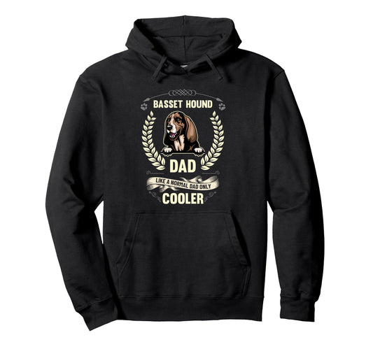 Basset Hound Dad Like Normal Dad Hoodie - Aesthetic Graphic for Adults - T-Shirt, Sweatshirt, Hoodie