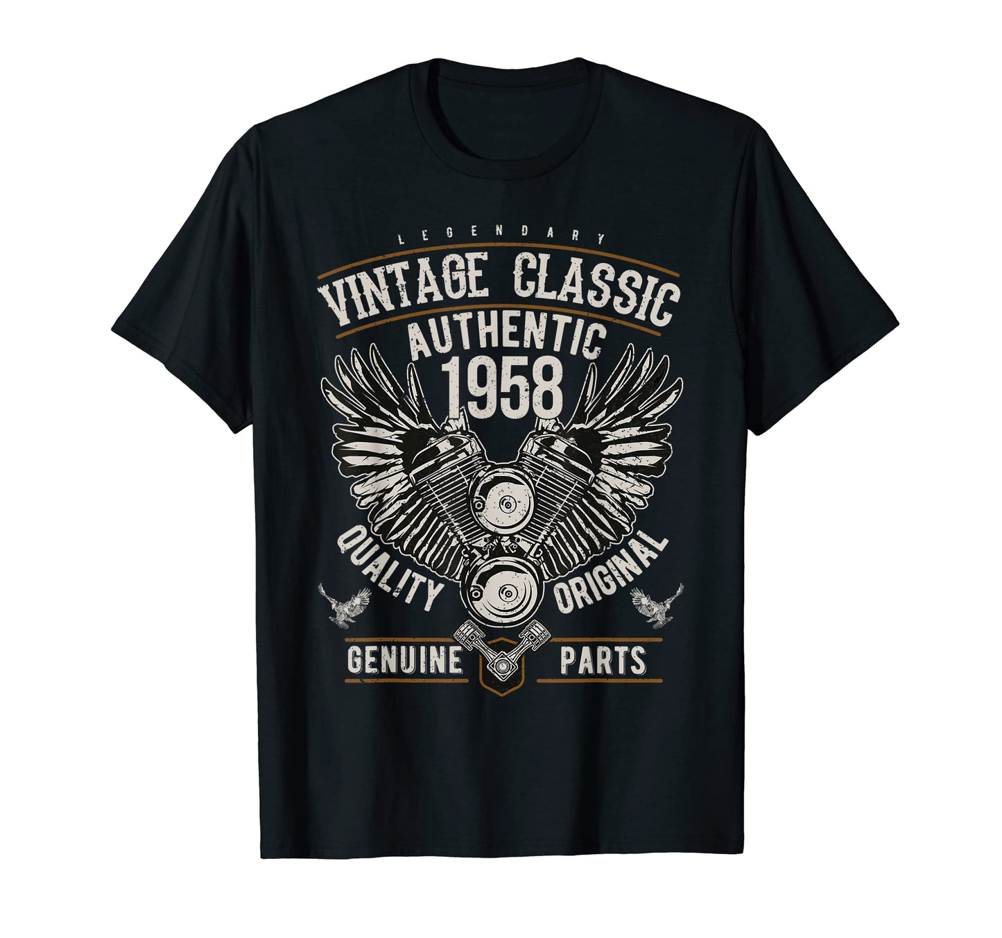 64Th Birthday Gifts Motorcycle Dad 1958 T-Shirt - Trendy Graphic Unisex - T-Shirt, Sweatshirt, Hoodie
