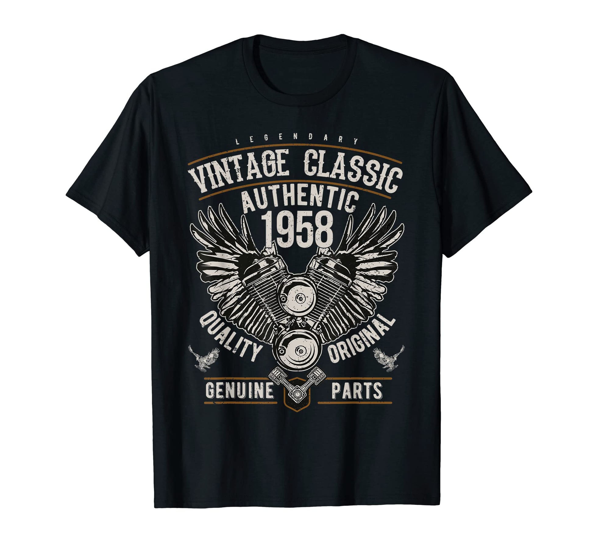 64Th Birthday Gifts Motorcycle Dad 1958 T-Shirt - Trendy Graphic Unisex - T-Shirt, Sweatshirt, Hoodie
