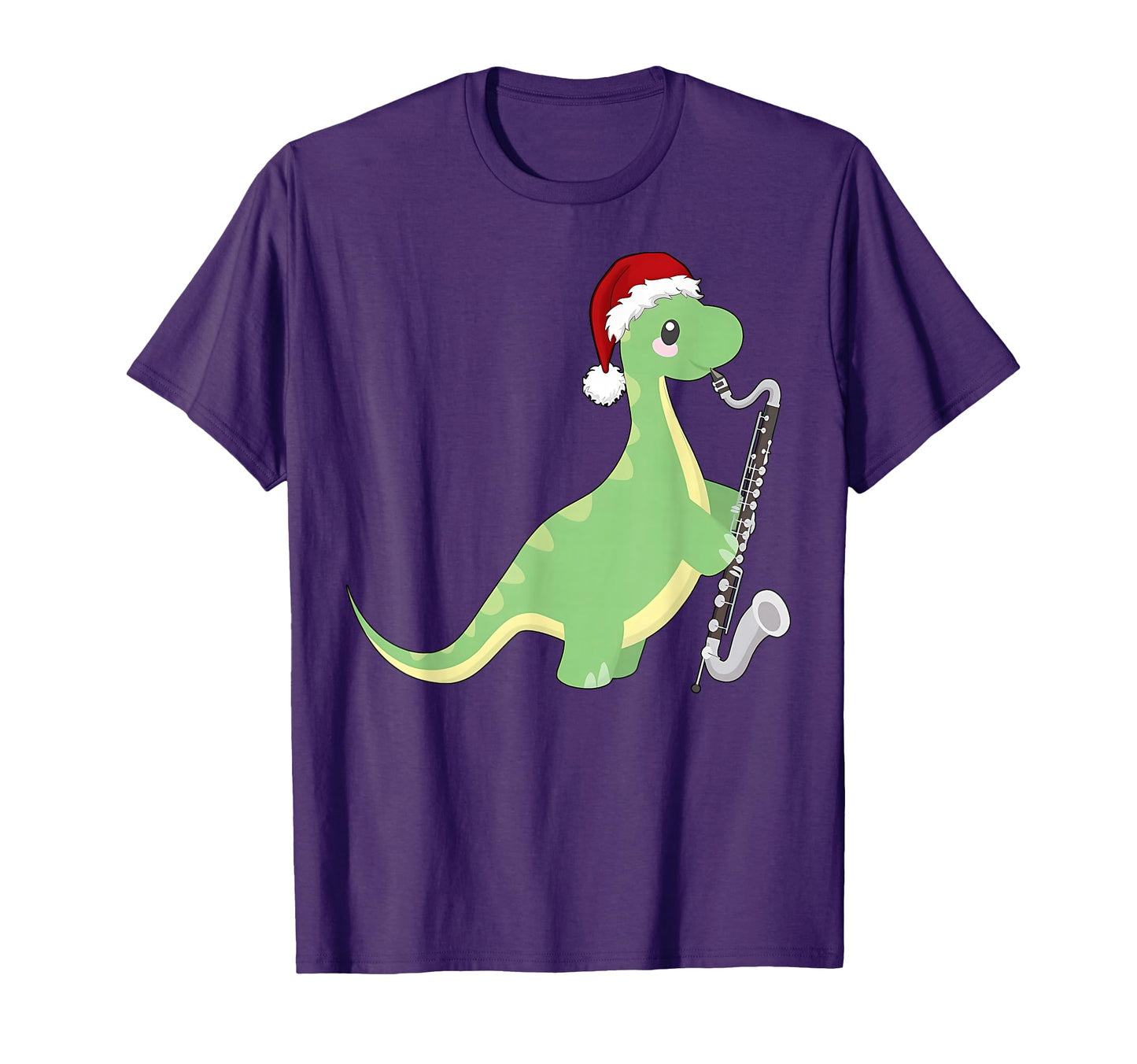 Dinosaur Playing Bass Clarinet Music T-Shirt - Casual Everyday Wear Unisex - T-Shirt, Sweatshirt, Hoodie