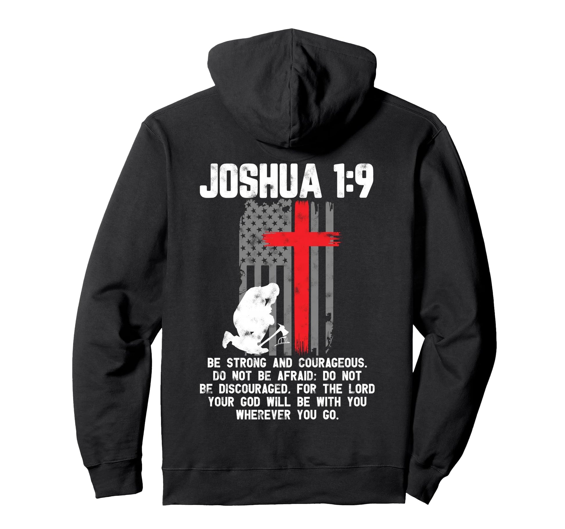 Thin Red Line Firefighter Cross Bible Hoodie - Streetwear Style Unisex - T-Shirt, Sweatshirt, Hoodie