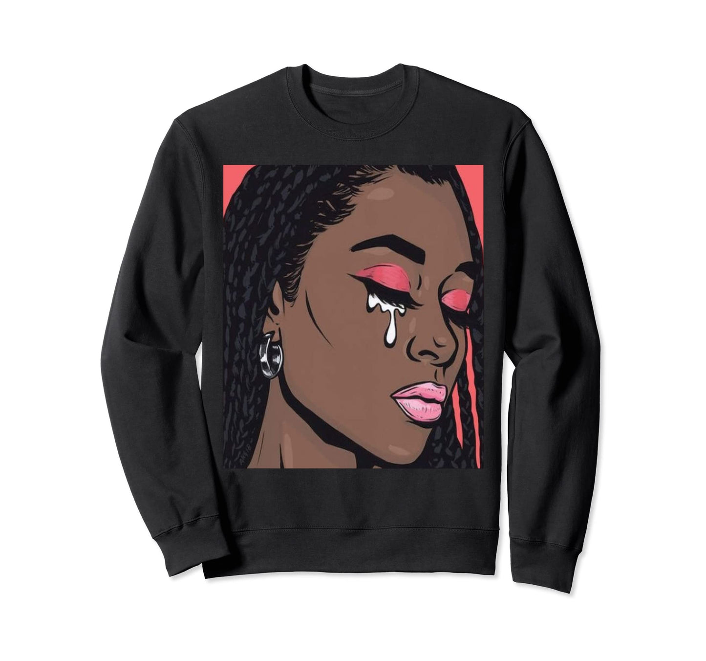 Crying Black Sweatshirt - Custom Art Print for Adults - T-Shirt, Sweatshirt, Hoodie