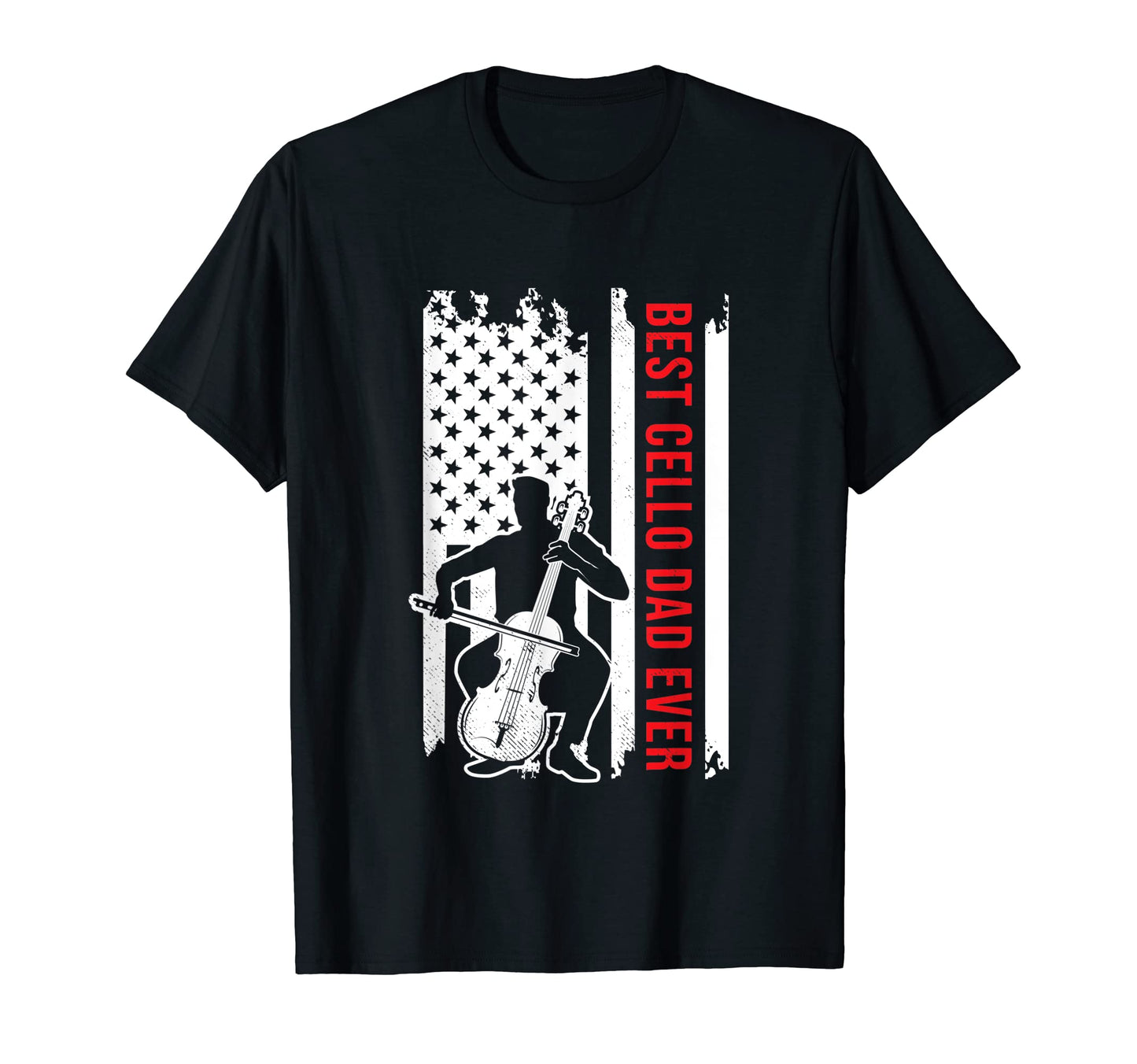 Cello Musician Usa American Flag Dad T-Shirt - Custom Art Print Men Women - T-Shirt, Sweatshirt, Hoodie