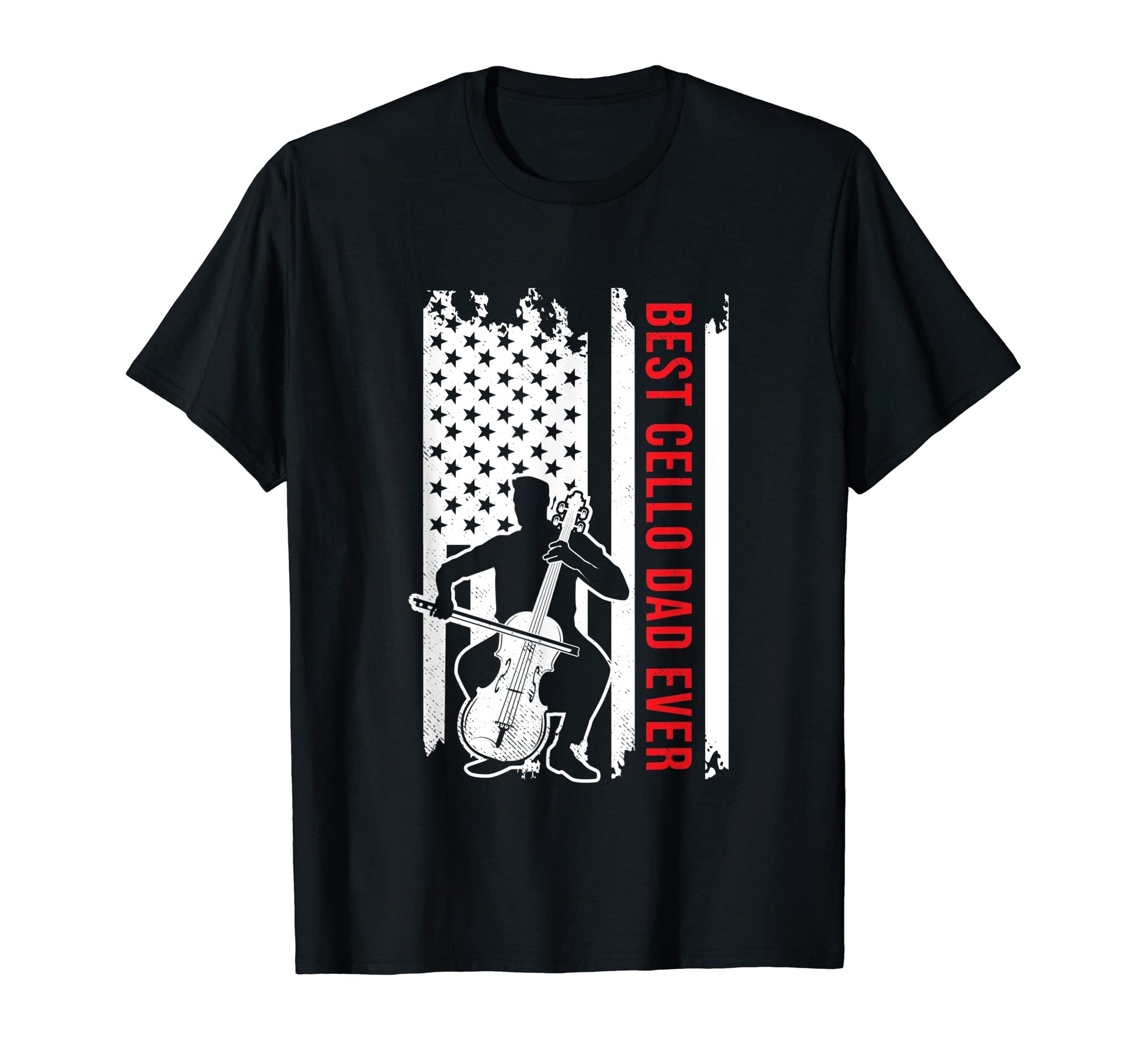 Cello Musician Usa American Flag Dad T-Shirt - Custom Art Print Men Women - T-Shirt, Sweatshirt, Hoodie