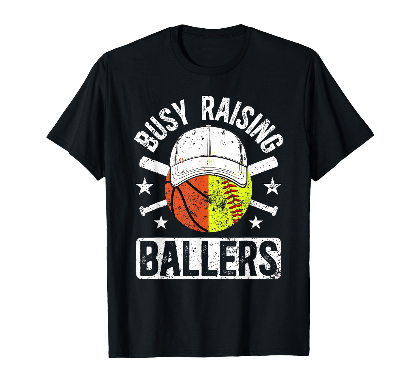 Busy Raising Ballers Basketball Softball T-Shirt - Unique Graphic Unisex - T-Shirt, Sweatshirt, Hoodie