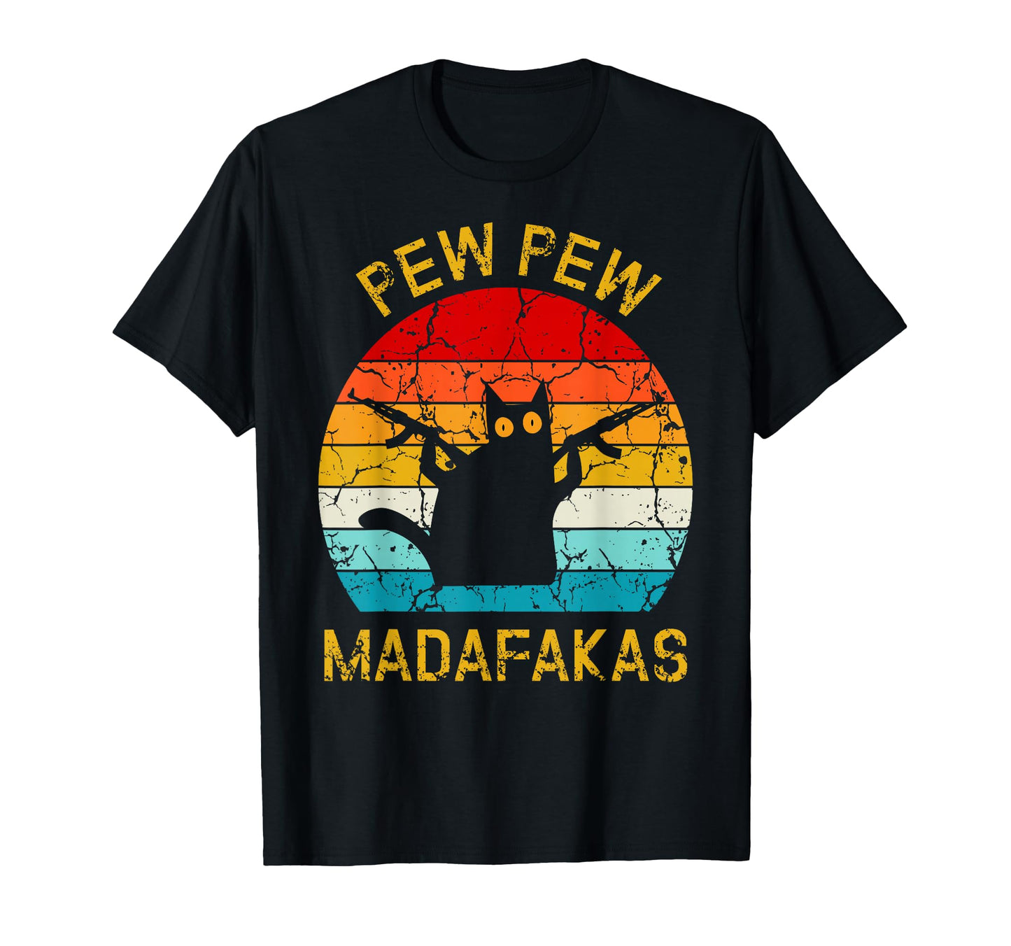 Pew Madafakas Pew Guns Funny Black T-Shirt - Minimalist Print for Adults - T-Shirt, Sweatshirt, Hoodie
