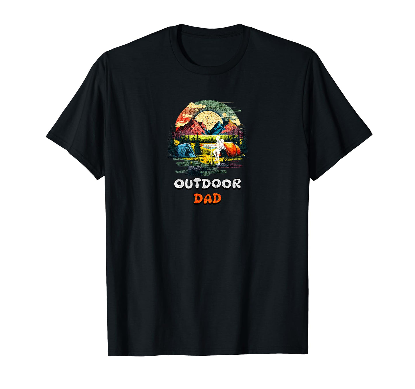 Outdoor Dad Camping Mountain Hike T-Shirt - Custom Art Print Unisex - T-Shirt, Sweatshirt, Hoodie