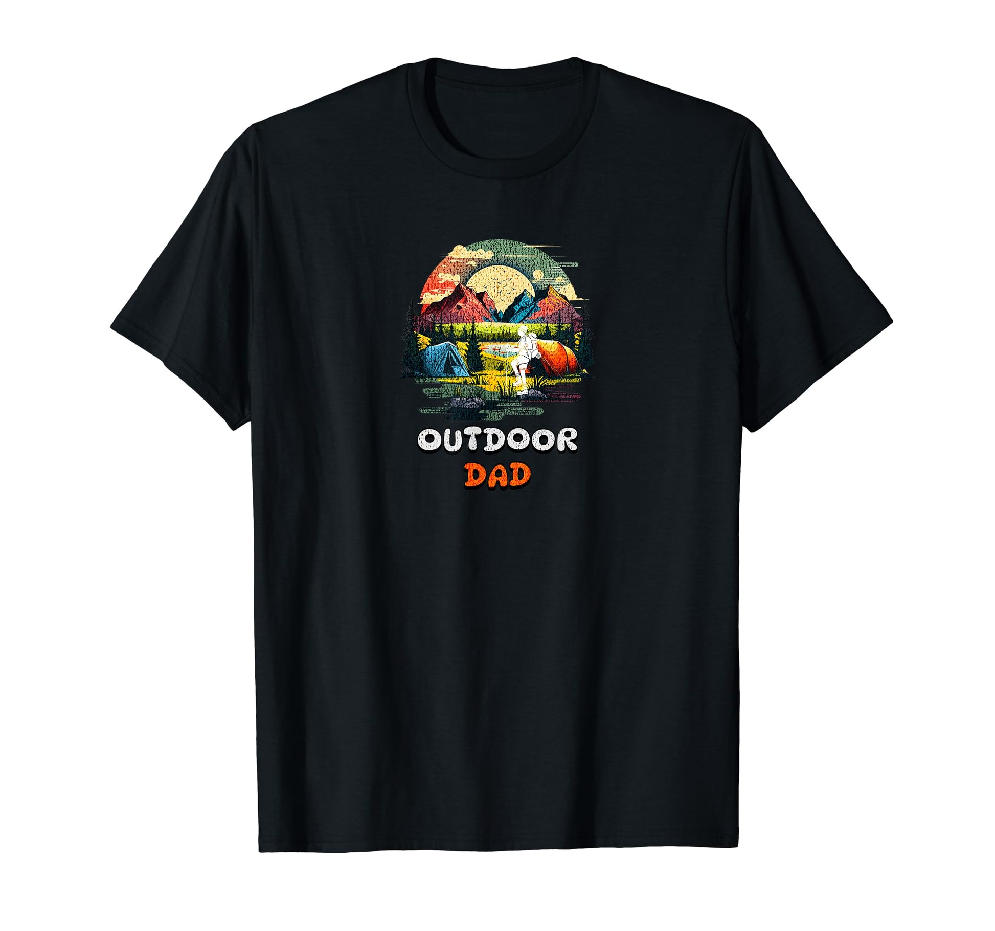 Outdoor Dad Camping Mountain Hike T-Shirt - Custom Art Print Unisex - T-Shirt, Sweatshirt, Hoodie