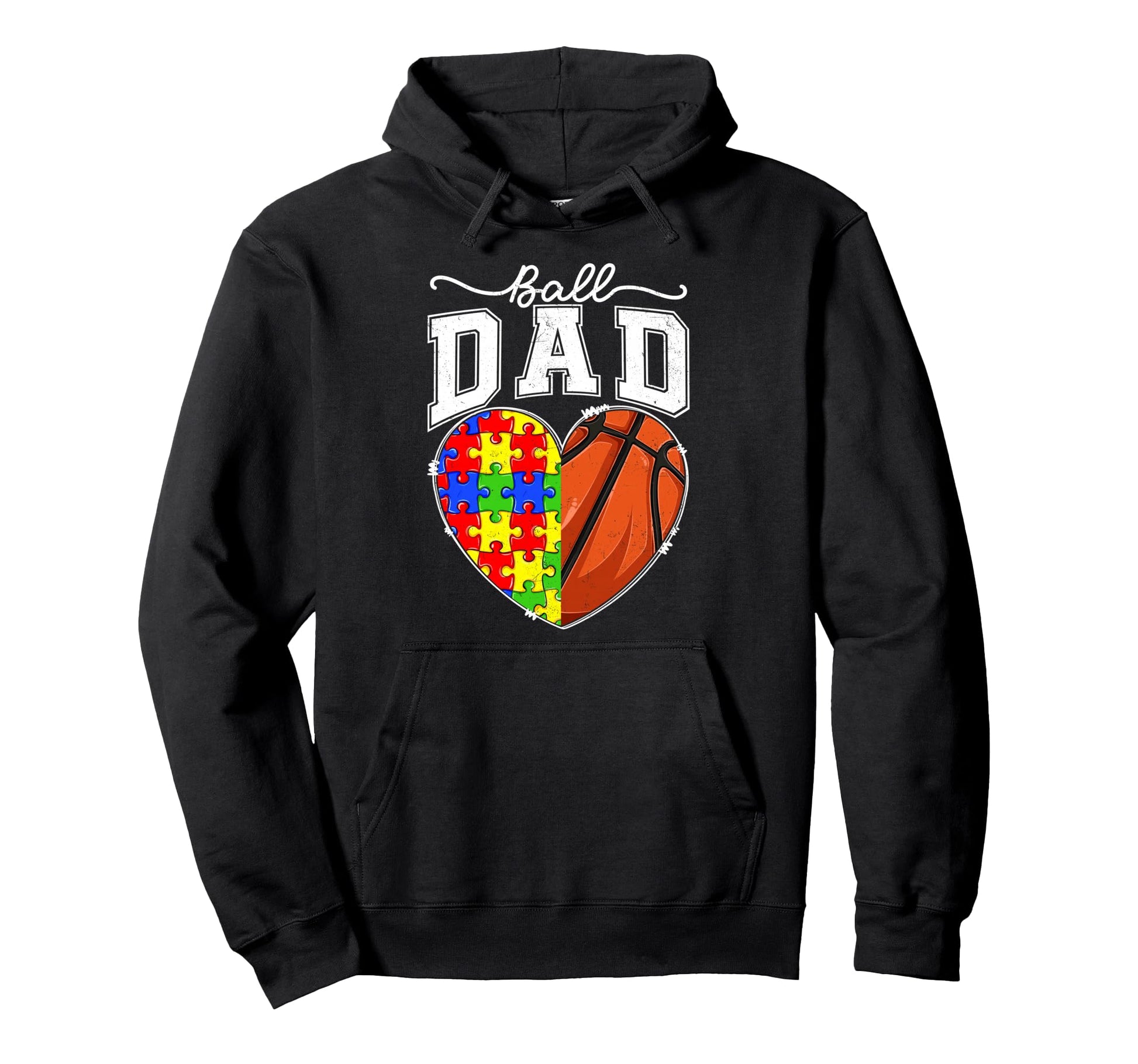 Ball Dad Papa Autism Awareness Hoodie - Casual Everyday Wear for Adults - T-Shirt, Sweatshirt, Hoodie