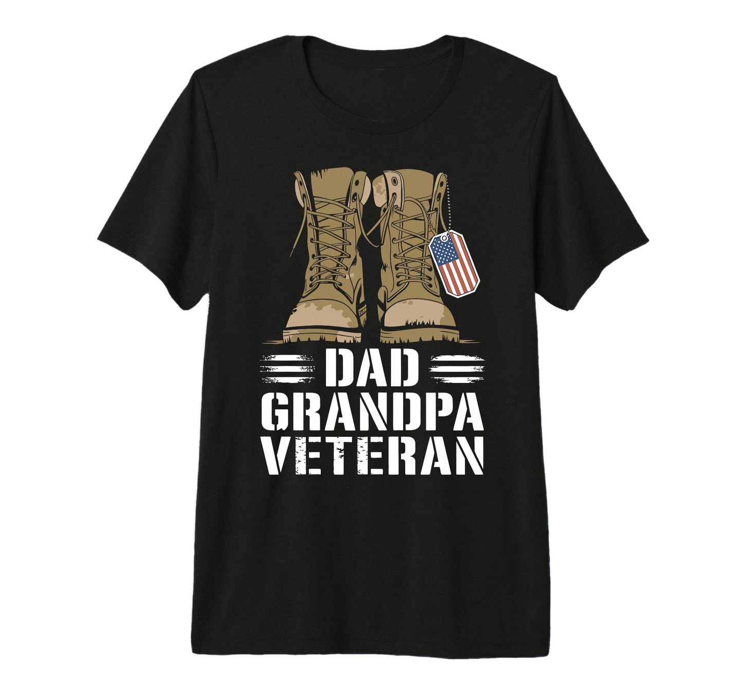 Dad Grandpa Veteran Patriotic Military T-Shirt - Custom Art Print Unisex - T-Shirt, Sweatshirt, Hoodie