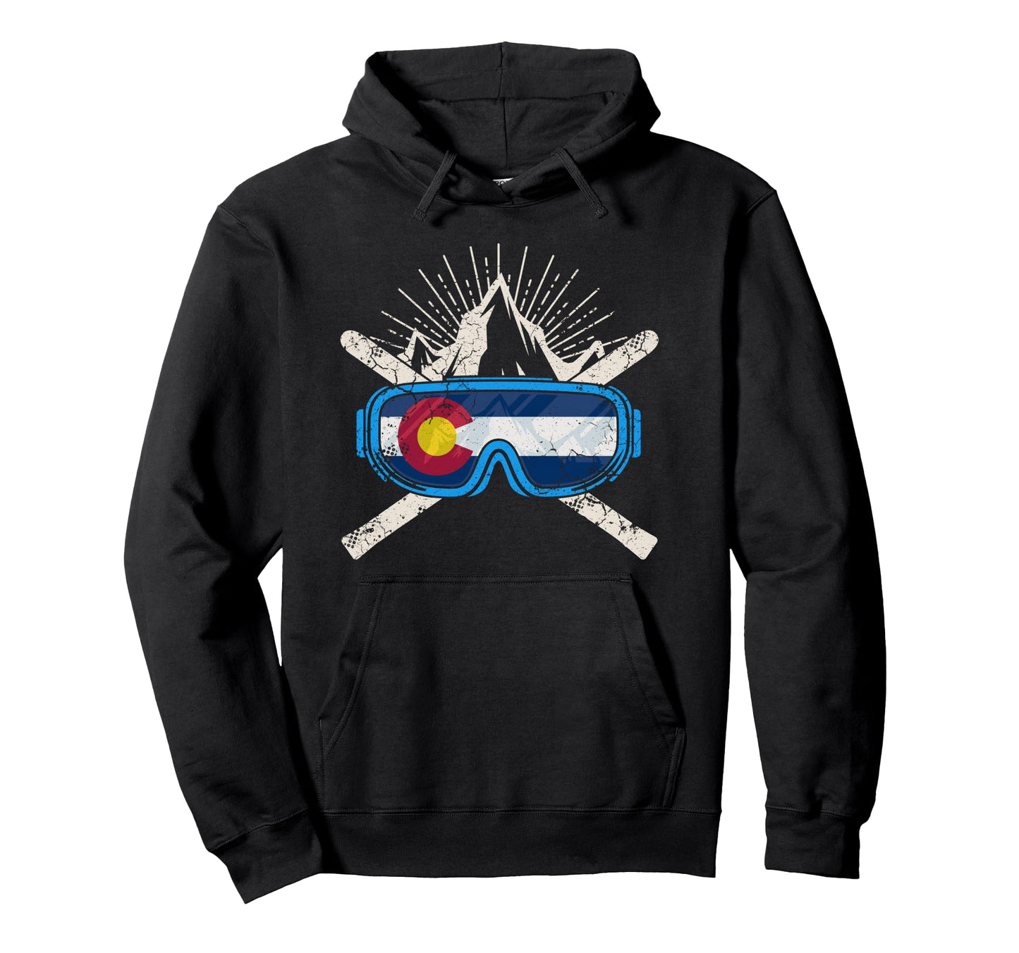 Colorado Skiing Ski Hooded Sweatshirt - Unique Graphic Men Women - T-Shirt, Sweatshirt, Hoodie