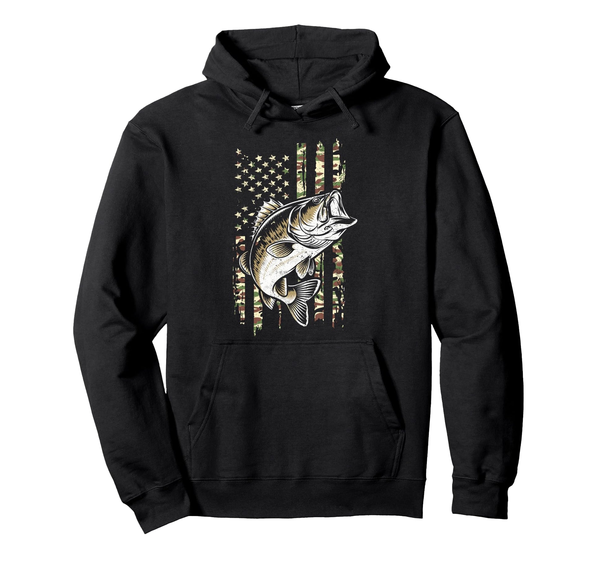 Us Camouflage Flag Fishing Lover Fish Hoodie - Graphic Print for Adults - T-Shirt, Sweatshirt, Hoodie