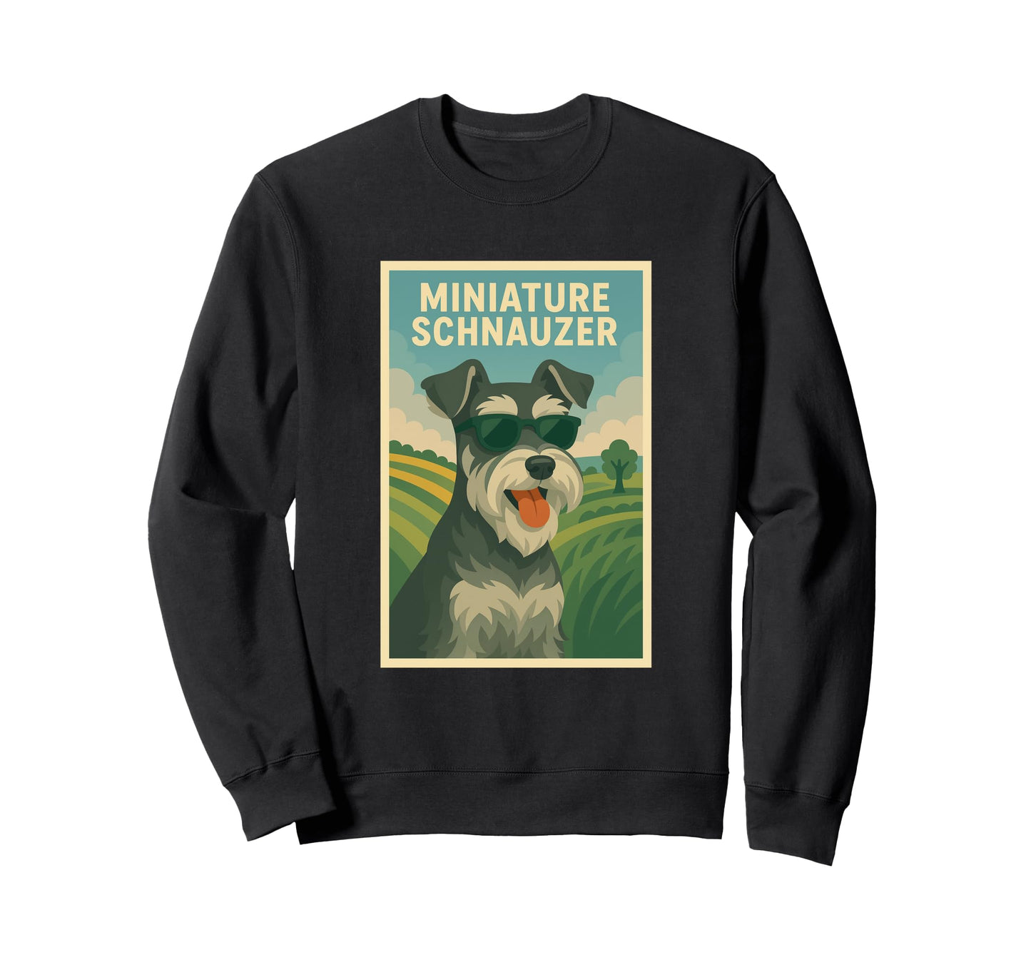 Miniature Schnauzer Art Sweatshirt - Aesthetic Graphic Men Women - T-Shirt, Sweatshirt, Hoodie
