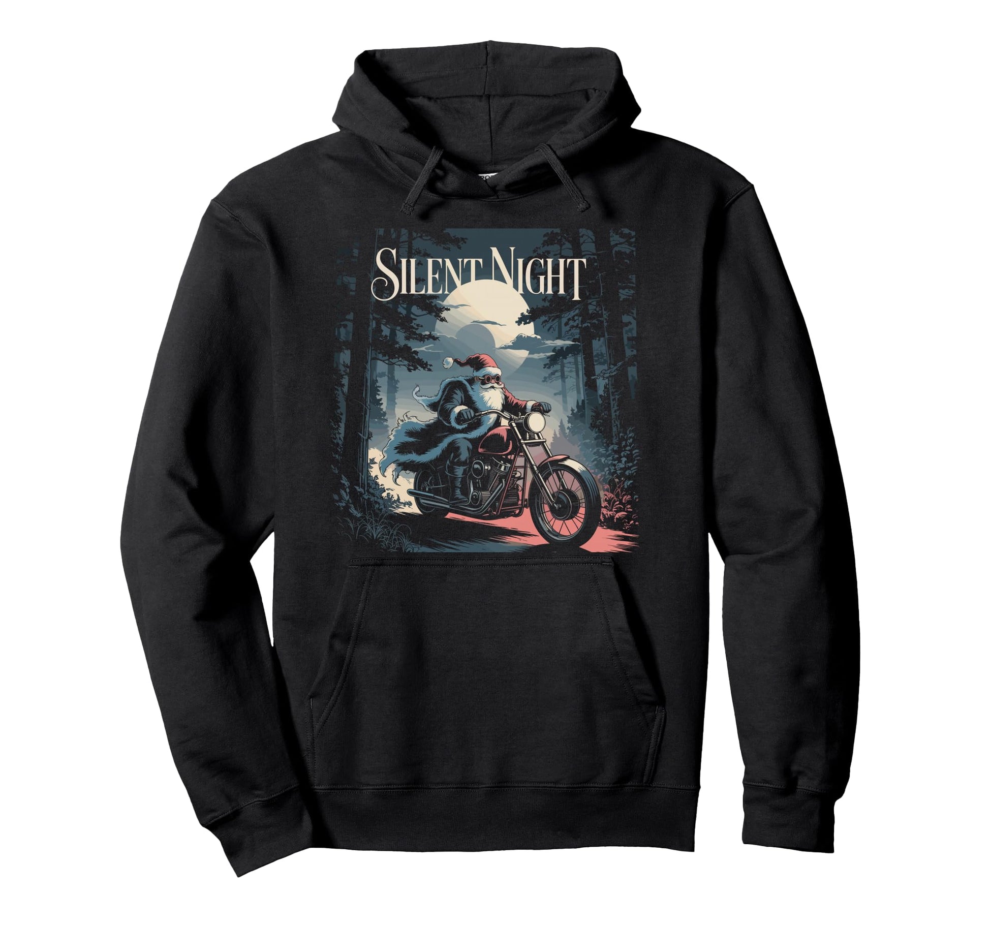 Biker Motorcycle Chopper Night Rider Goth Hoodie - Trendy Graphic Unisex - T-Shirt, Sweatshirt, Hoodie