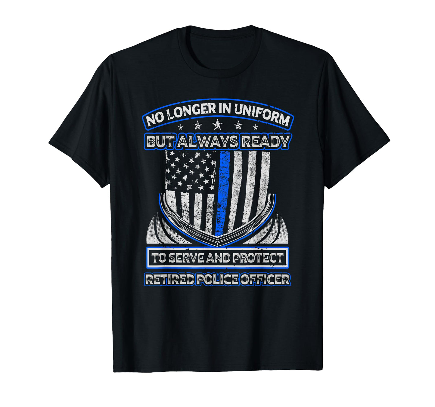 Retired Police Officer Flag Thin T-Shirt - Fun Novelty Design Men Women - T-Shirt, Sweatshirt, Hoodie
