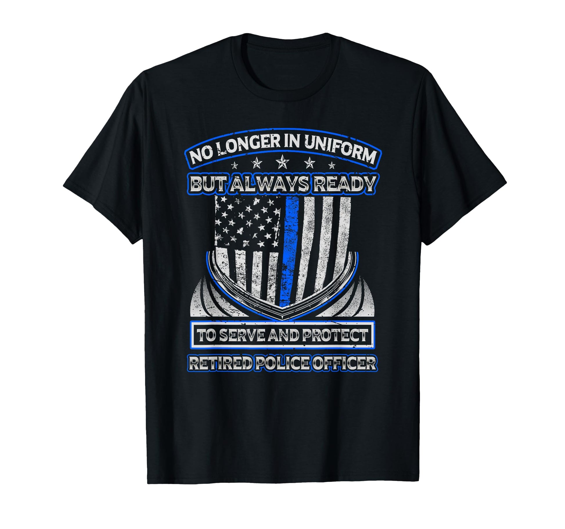 Retired Police Officer Flag Thin T-Shirt - Fun Novelty Design Men Women - T-Shirt, Sweatshirt, Hoodie