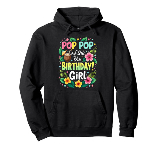 Aloha Hawaii Grandpa Pop Pop Birthday Hoodie - Minimalist Print for Adults - T-Shirt, Sweatshirt, Hoodie