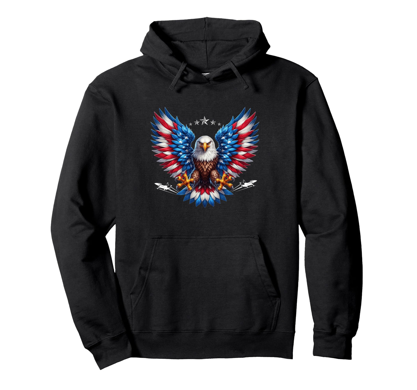 American Flag Bald Eagle 4Th July Usa Hoodie - Custom Art Print for Adults - T-Shirt, Sweatshirt, Hoodie