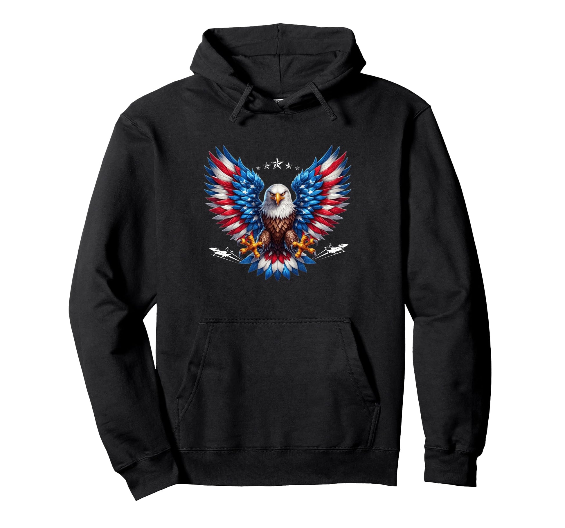 American Flag Bald Eagle 4Th July Usa Hoodie - Custom Art Print for Adults - T-Shirt, Sweatshirt, Hoodie