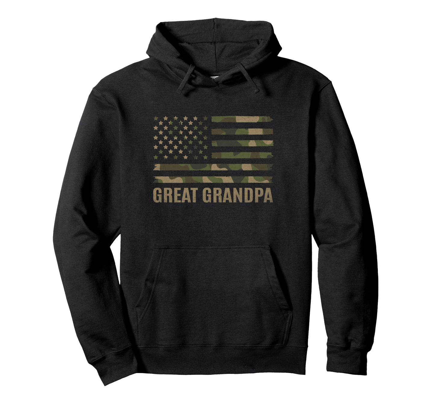 Great Grandpa Veteran American Flag Camo Hoodie - Graphic Print for Adults - T-Shirt, Sweatshirt, Hoodie