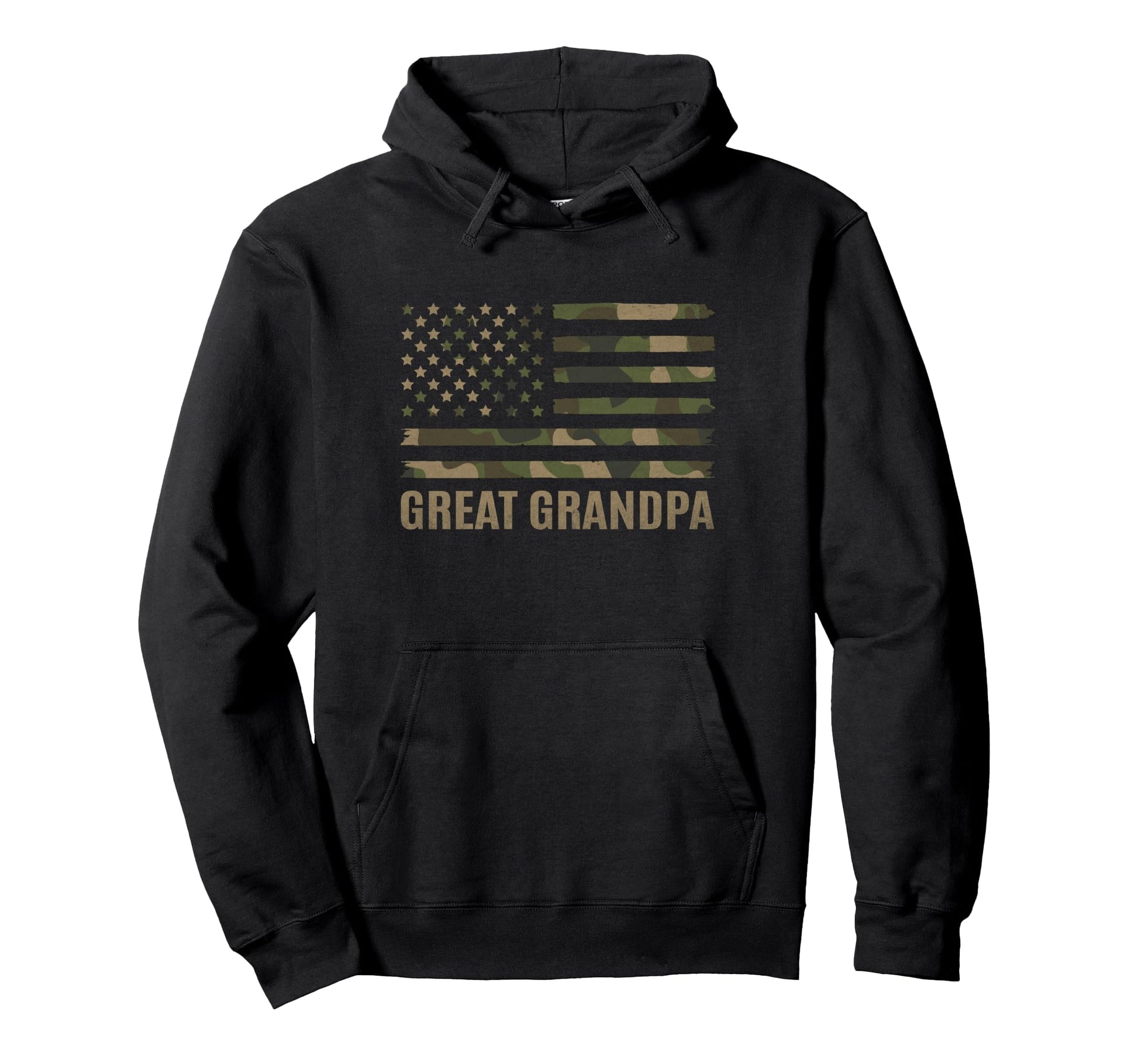 Great Grandpa Veteran American Flag Camo Hoodie - Graphic Print for Adults - T-Shirt, Sweatshirt, Hoodie