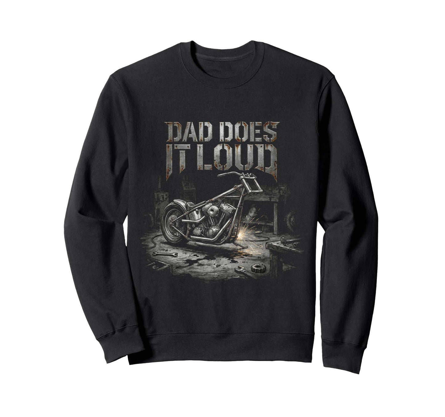 Garage Motorcycle Papa Rider Biker Sweatshirt - Minimalist Print Unisex - T-Shirt, Sweatshirt, Hoodie