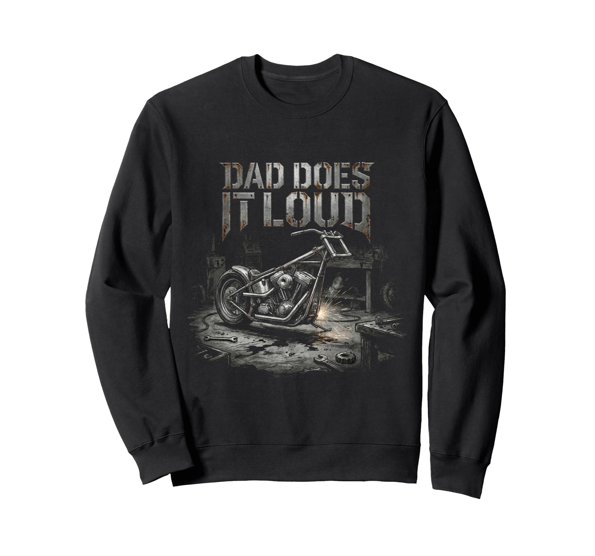 Garage Motorcycle Papa Rider Biker Sweatshirt - Minimalist Print Unisex - T-Shirt, Sweatshirt, Hoodie