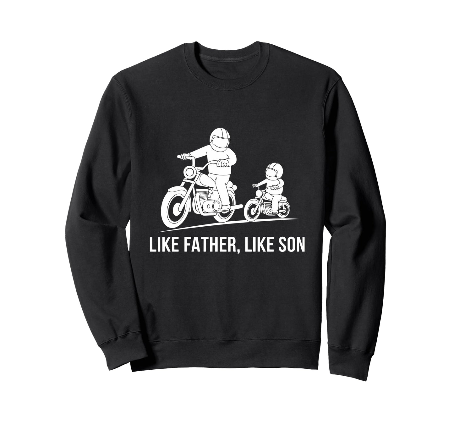 Father And Son Biker Rocker Sweatshirt - Graphic Print for Adults - T-Shirt, Sweatshirt, Hoodie