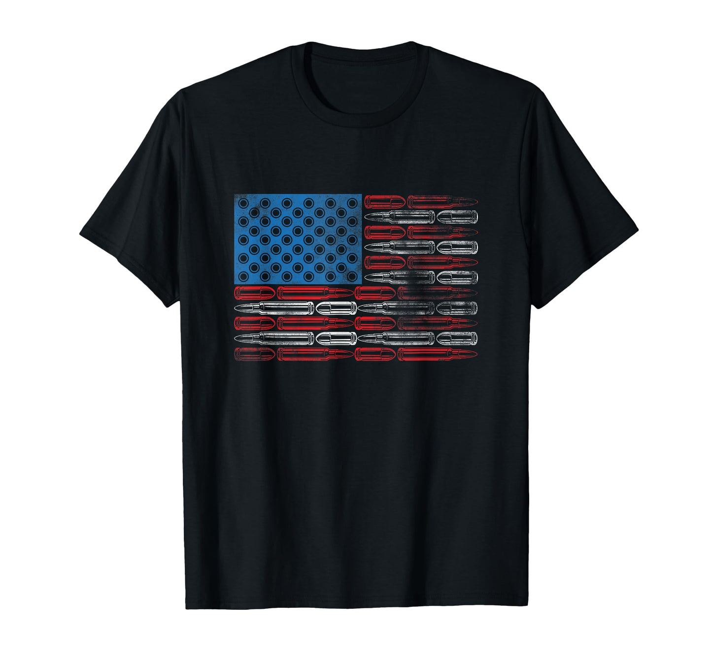 American Flag Bullets Weapon Ammo Lover T-Shirt - Graphic Print Men Women - T-Shirt, Sweatshirt, Hoodie