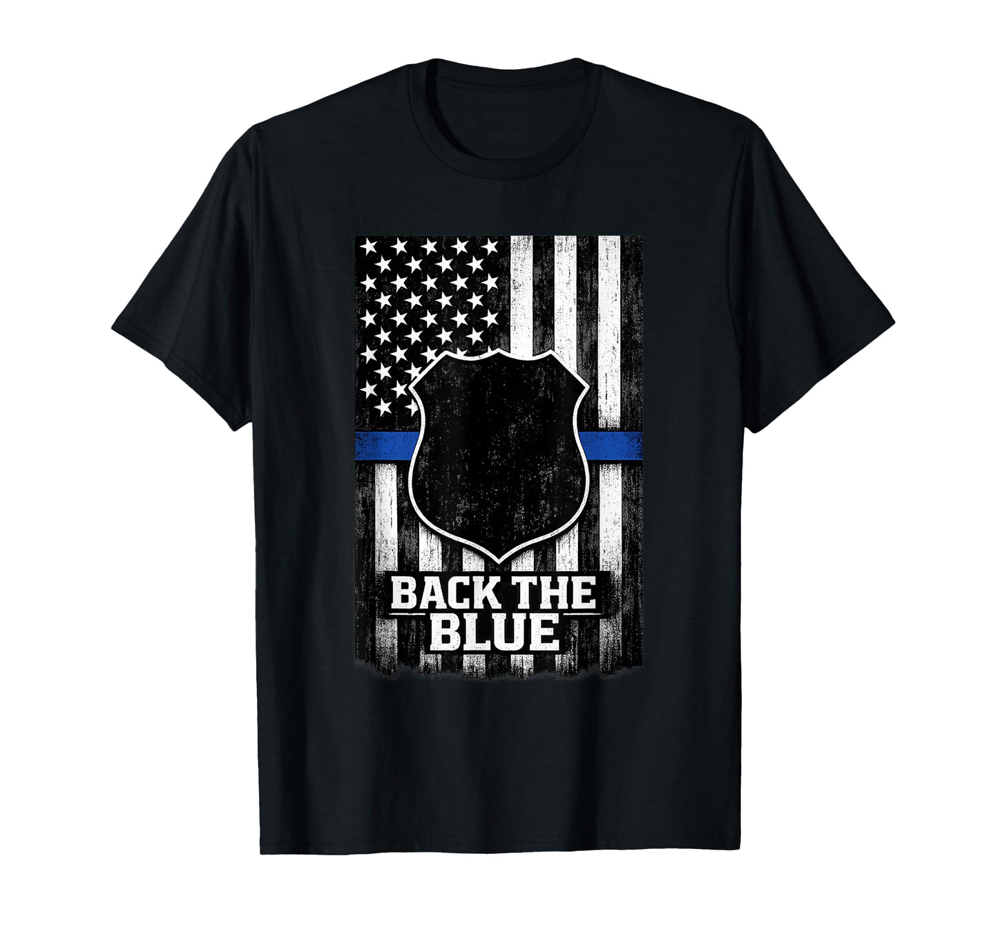 Back Blue Badge Flag Police Supporter T-Shirt - Minimalist Print Unisex - T-Shirt, Sweatshirt, Hoodie
