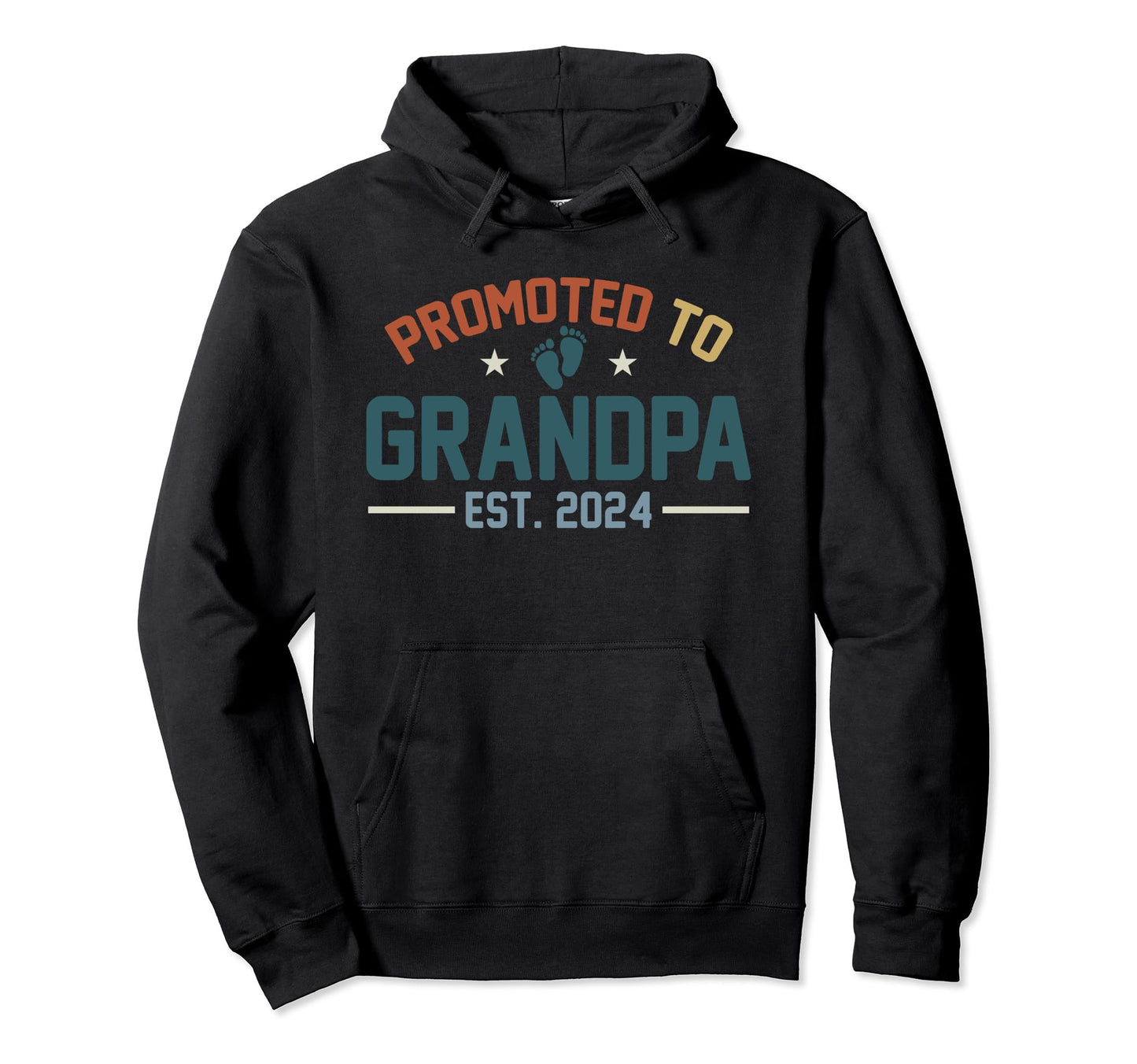 Promoted To Grandpa 2024 New Grandpa Hoodie - Novelty Apparel for Adults - T-Shirt, Sweatshirt, Hoodie