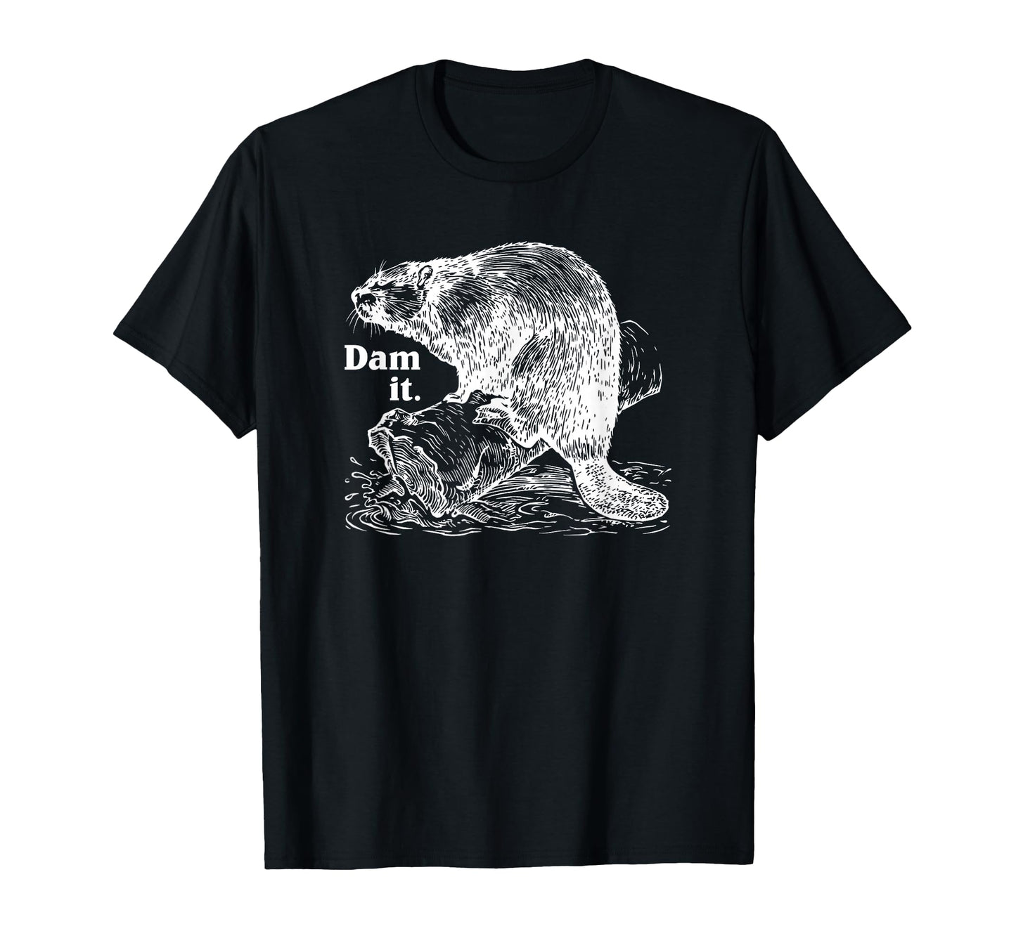 Funny Dam It Beaver Pun Dad Joke T-Shirt - Minimalist Print for Adults - T-Shirt, Sweatshirt, Hoodie
